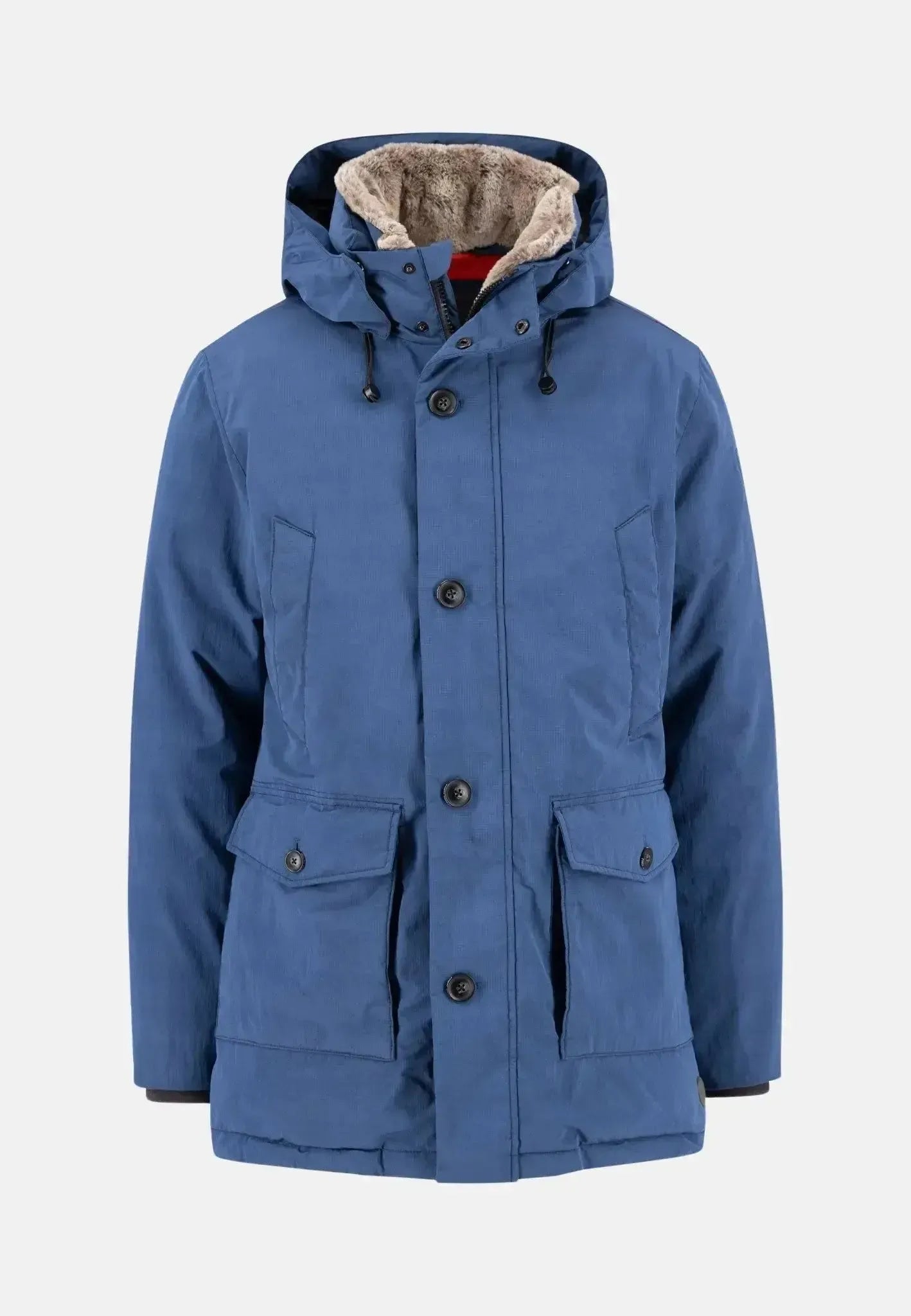Fynch - Hatton Mens Hooded Winter Parka Jacket Misty Blue | Studio DOS