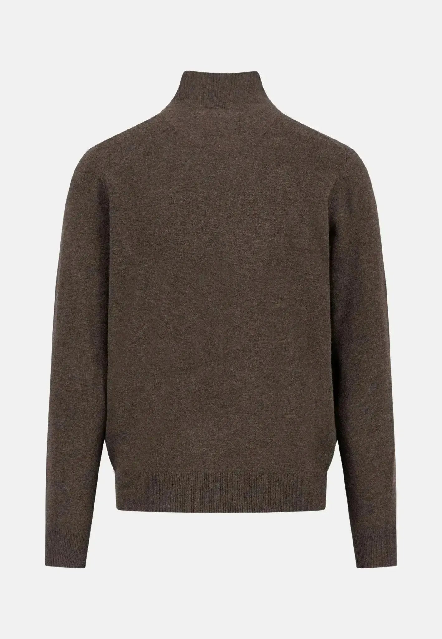Fynch - Hatton Mens Merino Wool Cashmere 1/4 Zip Knit Dark Chocolate | Studio DOS