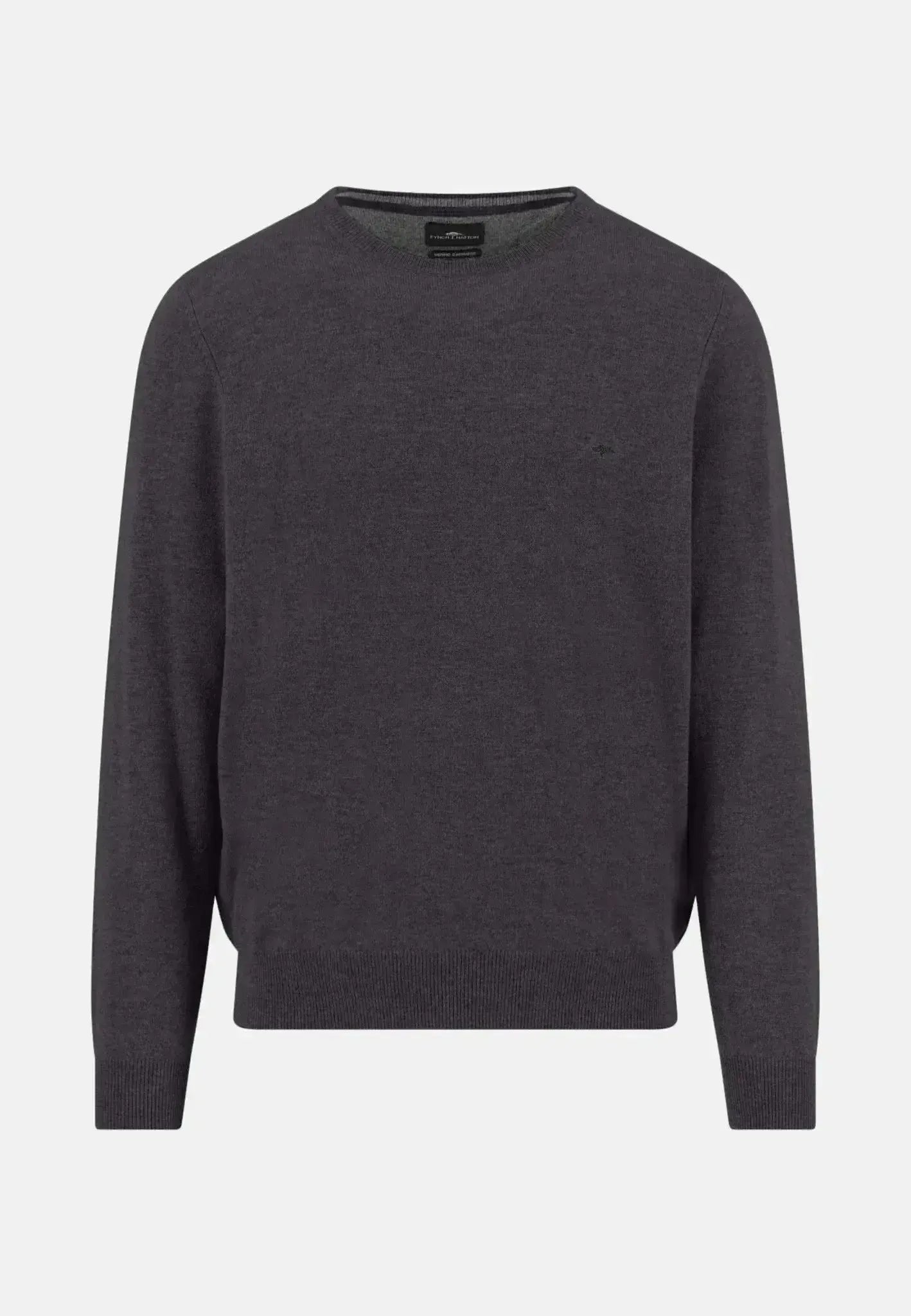 Fynch - Hatton Mens Merino Wool Cashmere Crewneck Knit Charcoal | Studio DOS