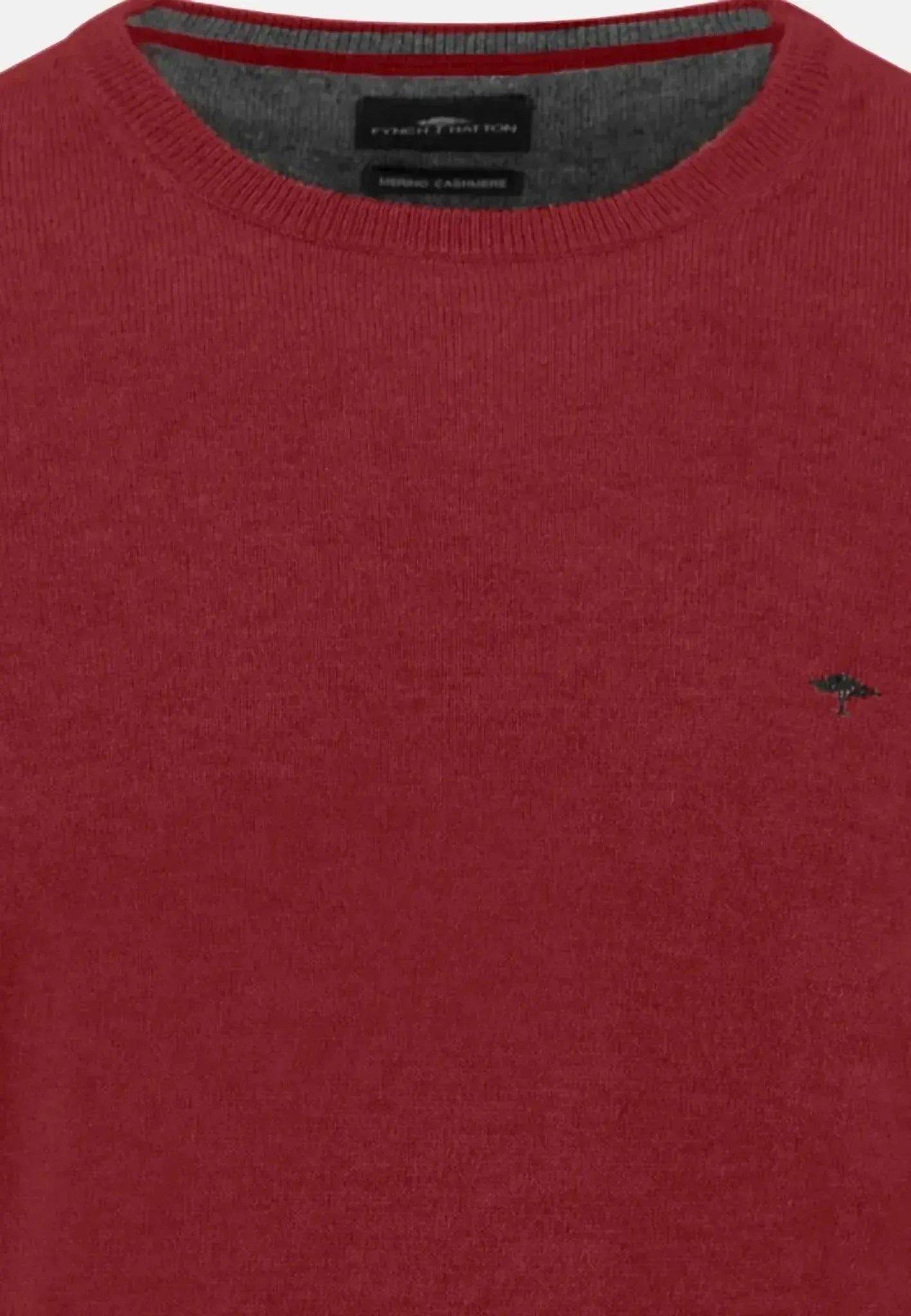 Fynch - Hatton Mens Merino Wool Cashmere Crewneck Knit Garnet Red | Studio DOS