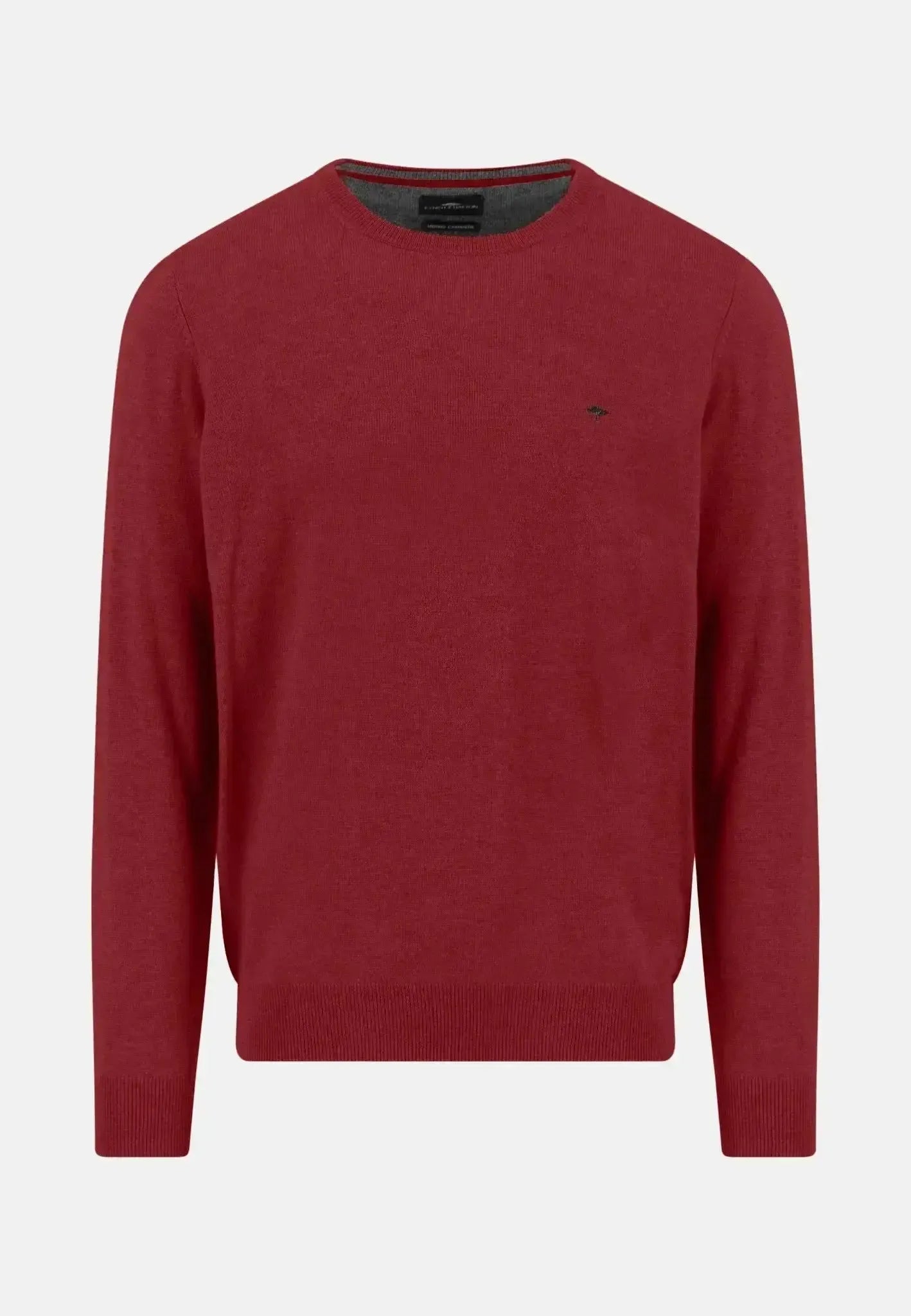 Fynch - Hatton Mens Merino Wool Cashmere Crewneck Knit Garnet Red | Studio DOS