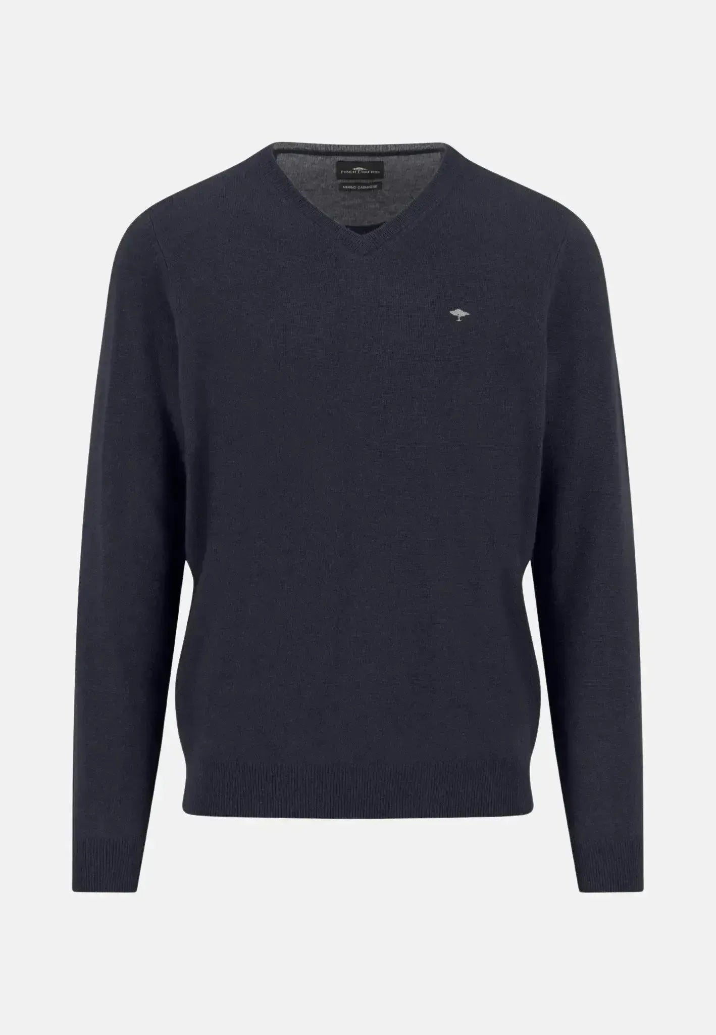 Fynch - Hatton Mens Merino Wool Cashmere V - Neck Knit Navy | Studio DOS