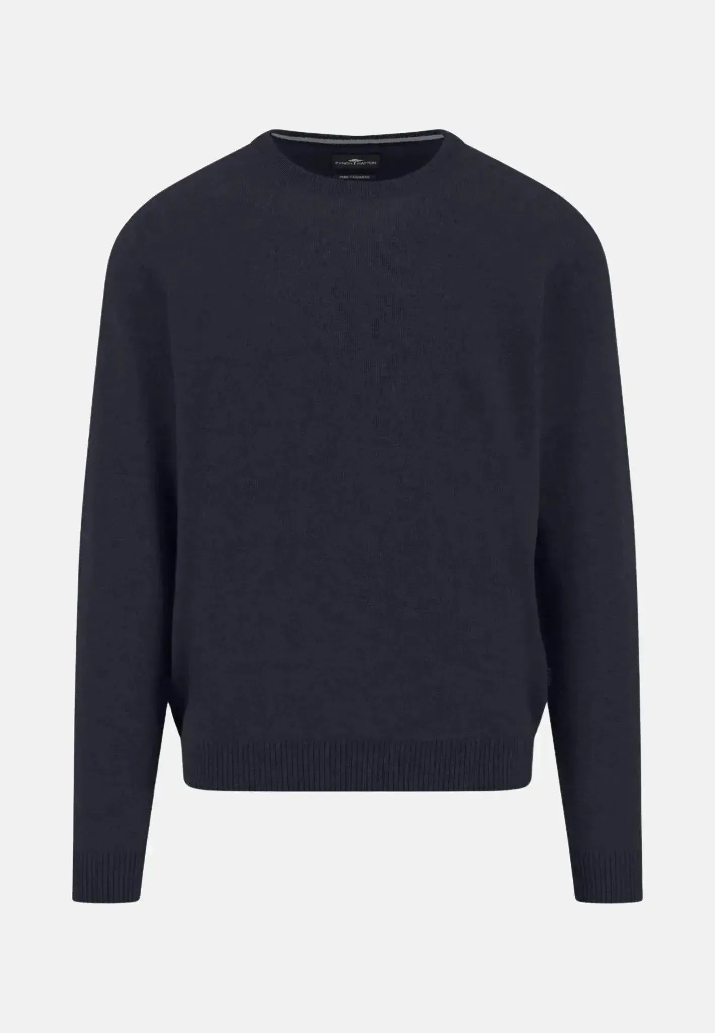 Fynch - Hatton Mens Pure Cashmere Crewneck Knit Navy | Studio DOS