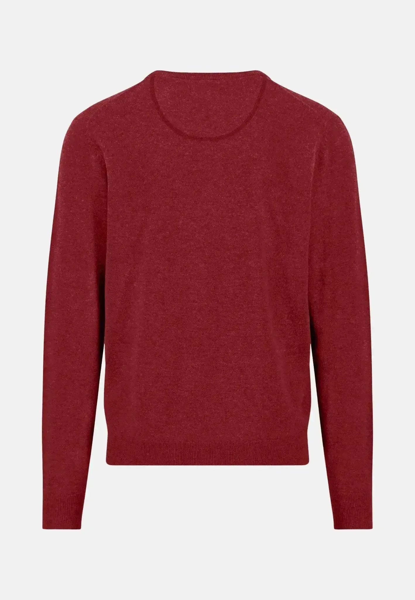 Fynch - Hatton Mens Pure Lambswool Crewneck Knit Garnet Red | Studio DOS