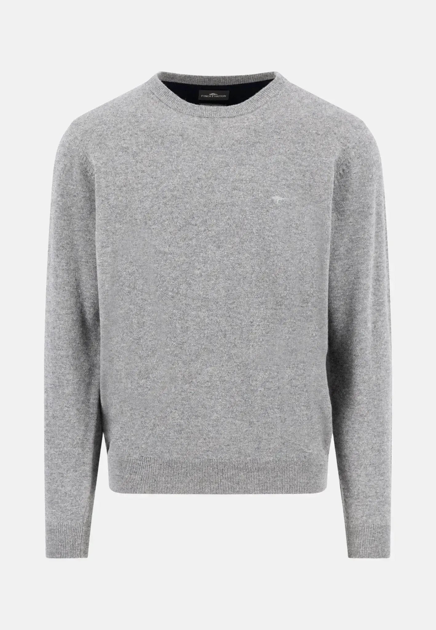 Fynch - Hatton Mens Pure Lambswool Crewneck Knit Steel | Studio DOS
