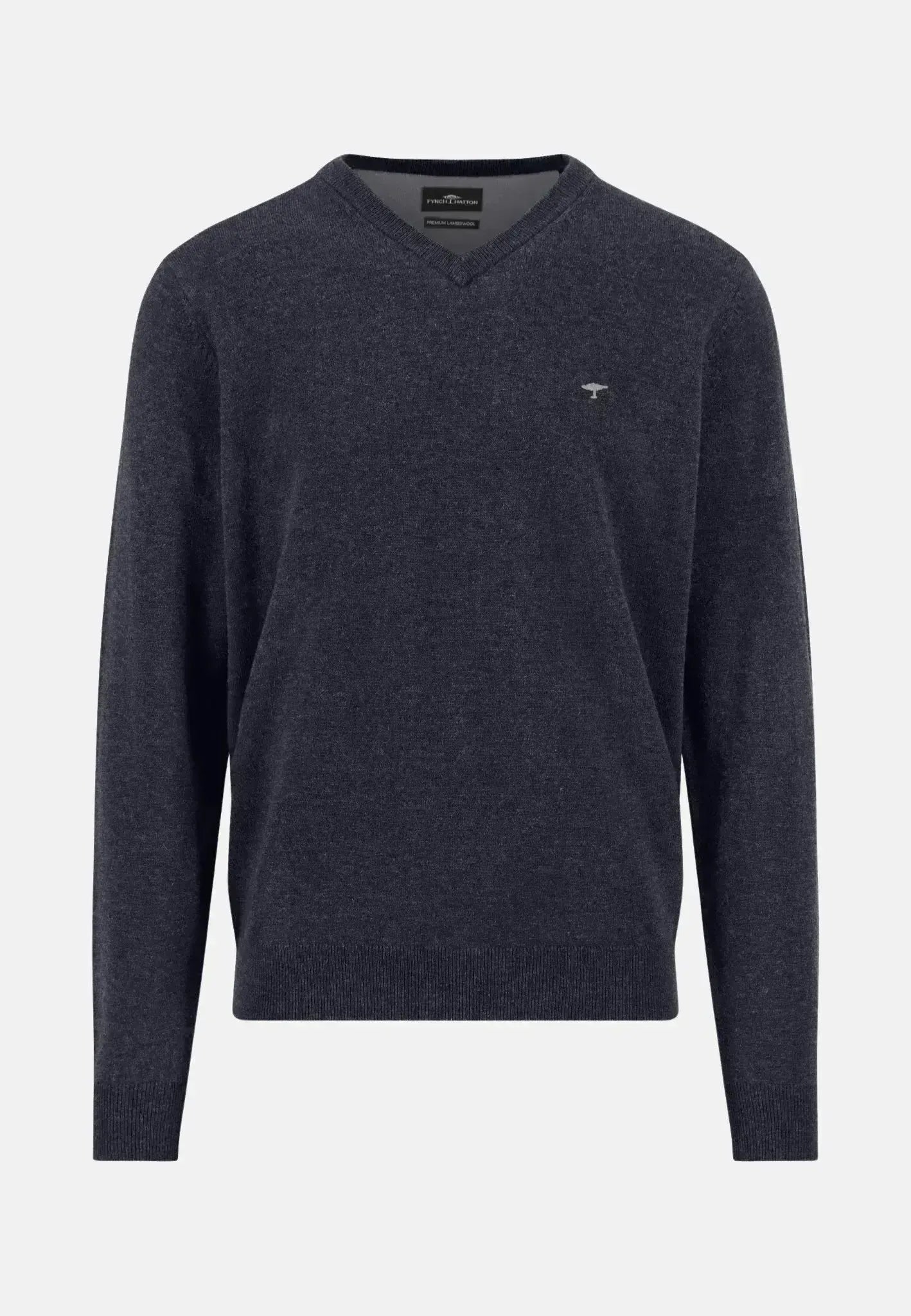 Fynch - Hatton Mens Pure Lambswool V - Neck Knit Navy | Studio DOS