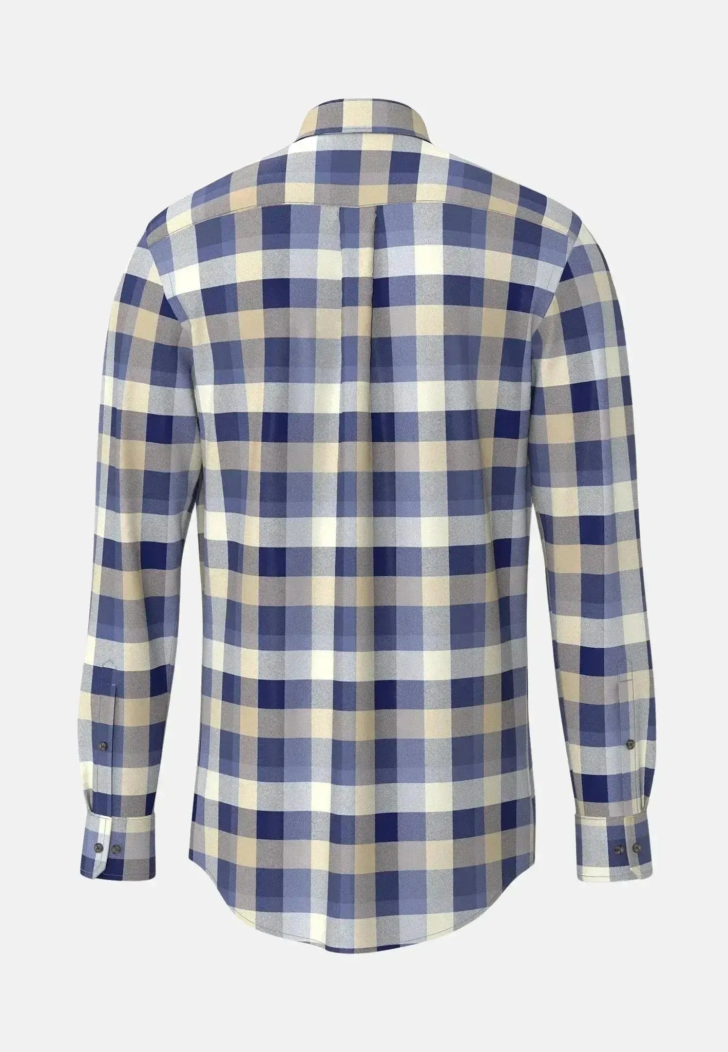 Fynch - Hatton Mens Square Flannel Check Shirt Crystal Blue | Studio DOS