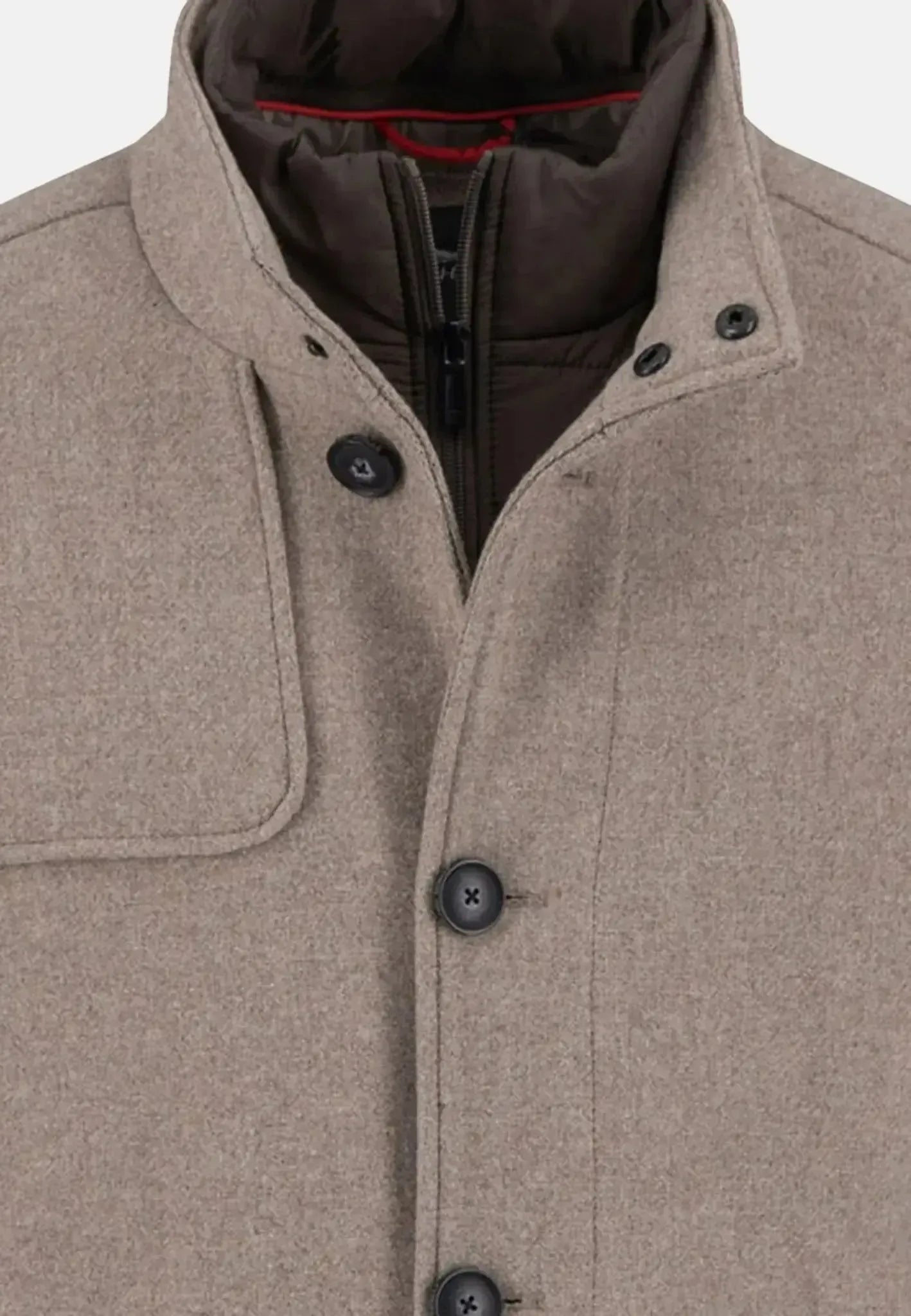 Fynch - Hatton Mens Standcollar Insert Wool Mix Coat Sand | Studio DOS