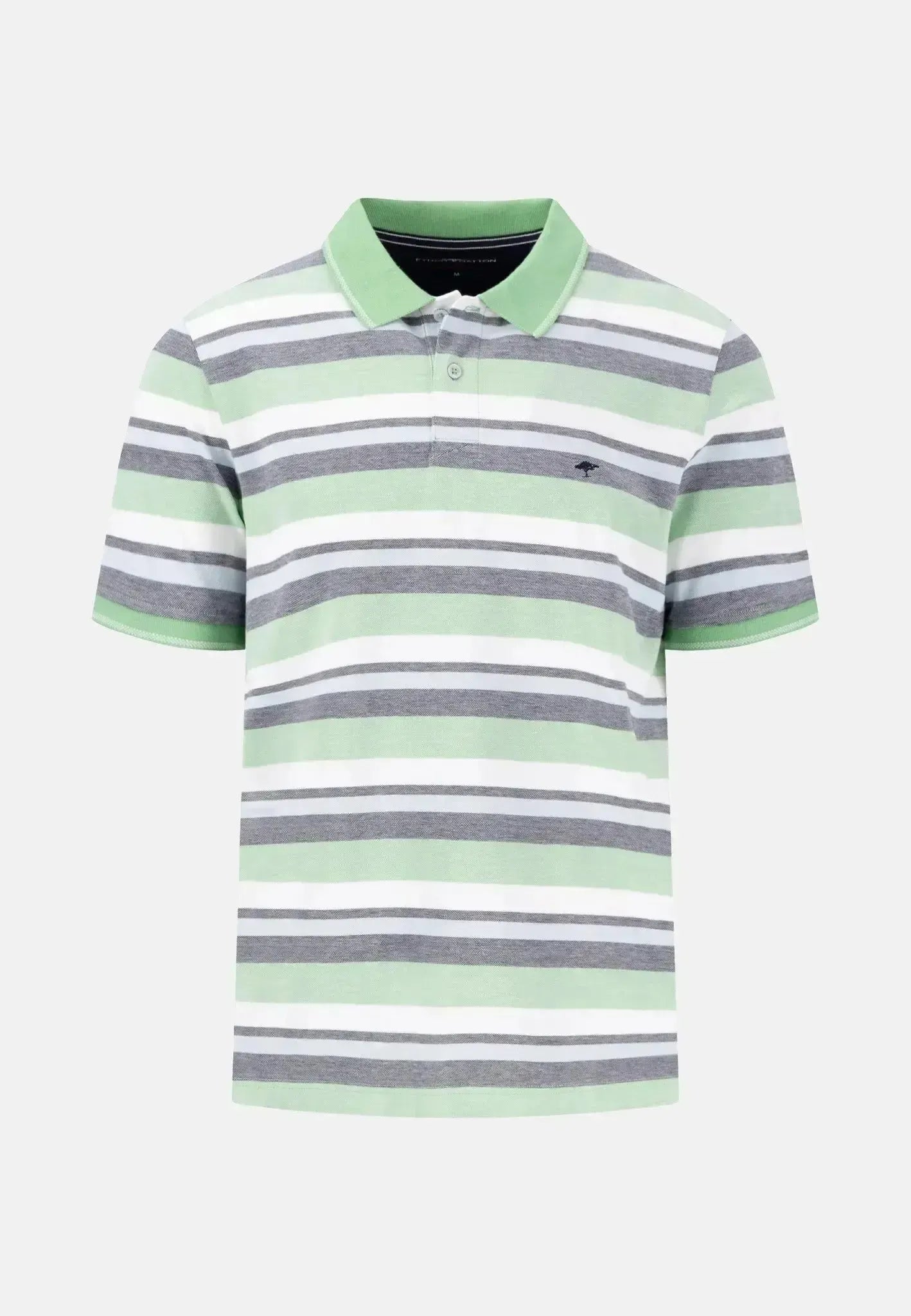 Fynch - Hatton Mens Striped Casual Fit Polo Shirt Turf Green | Studio DOS