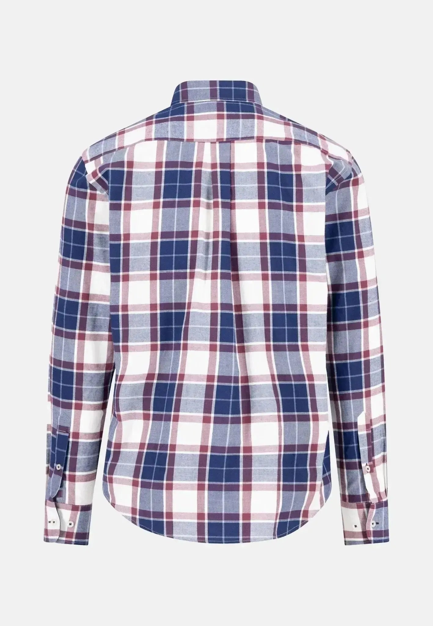 Fynch - Hatton Mens Twill Check Button Down Shirt Deep Merlot | Studio DOS