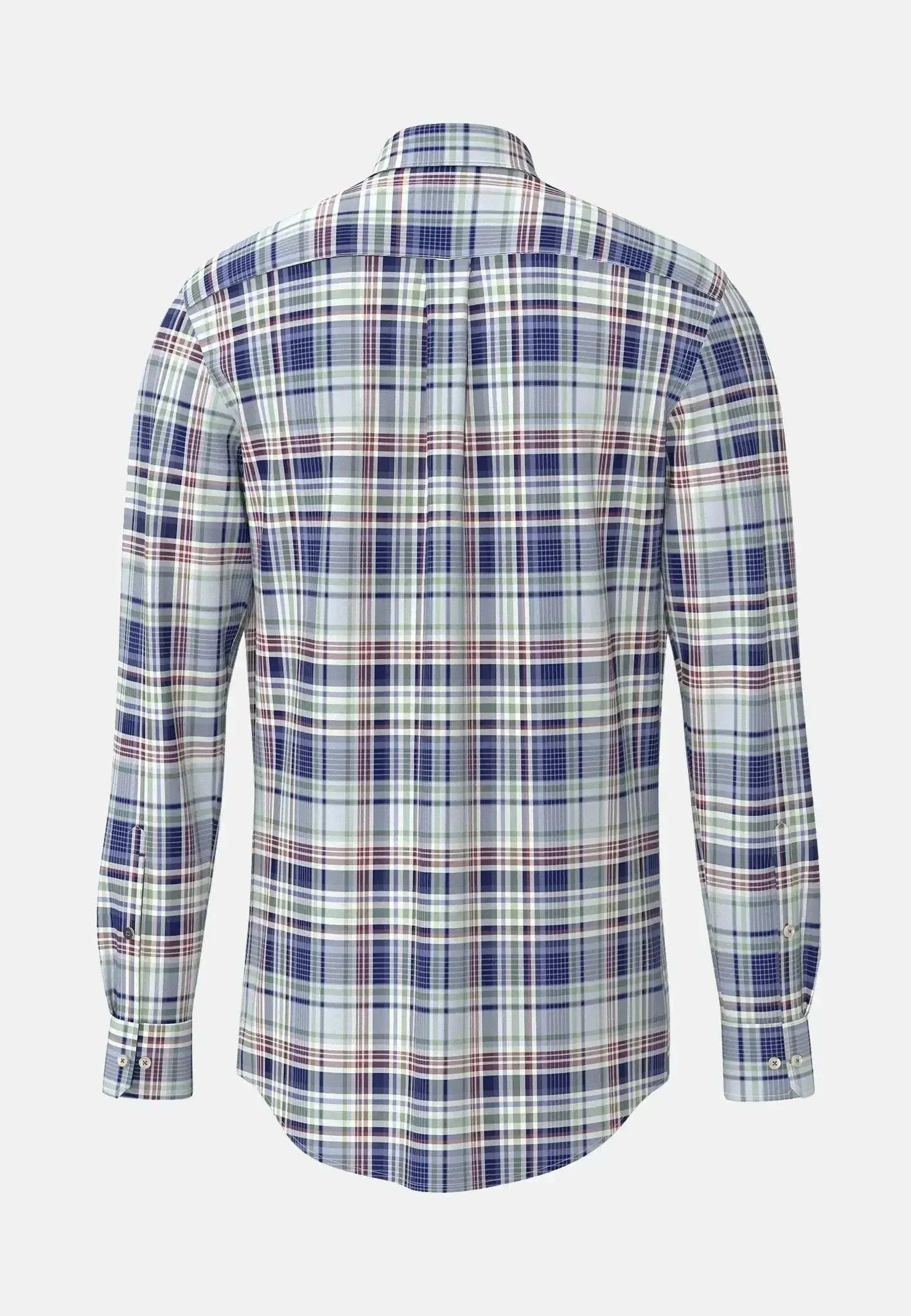 Fynch-Hatton Mens Washed Oxford Check Button Down Shirt Berry-Designer Outlet Sales