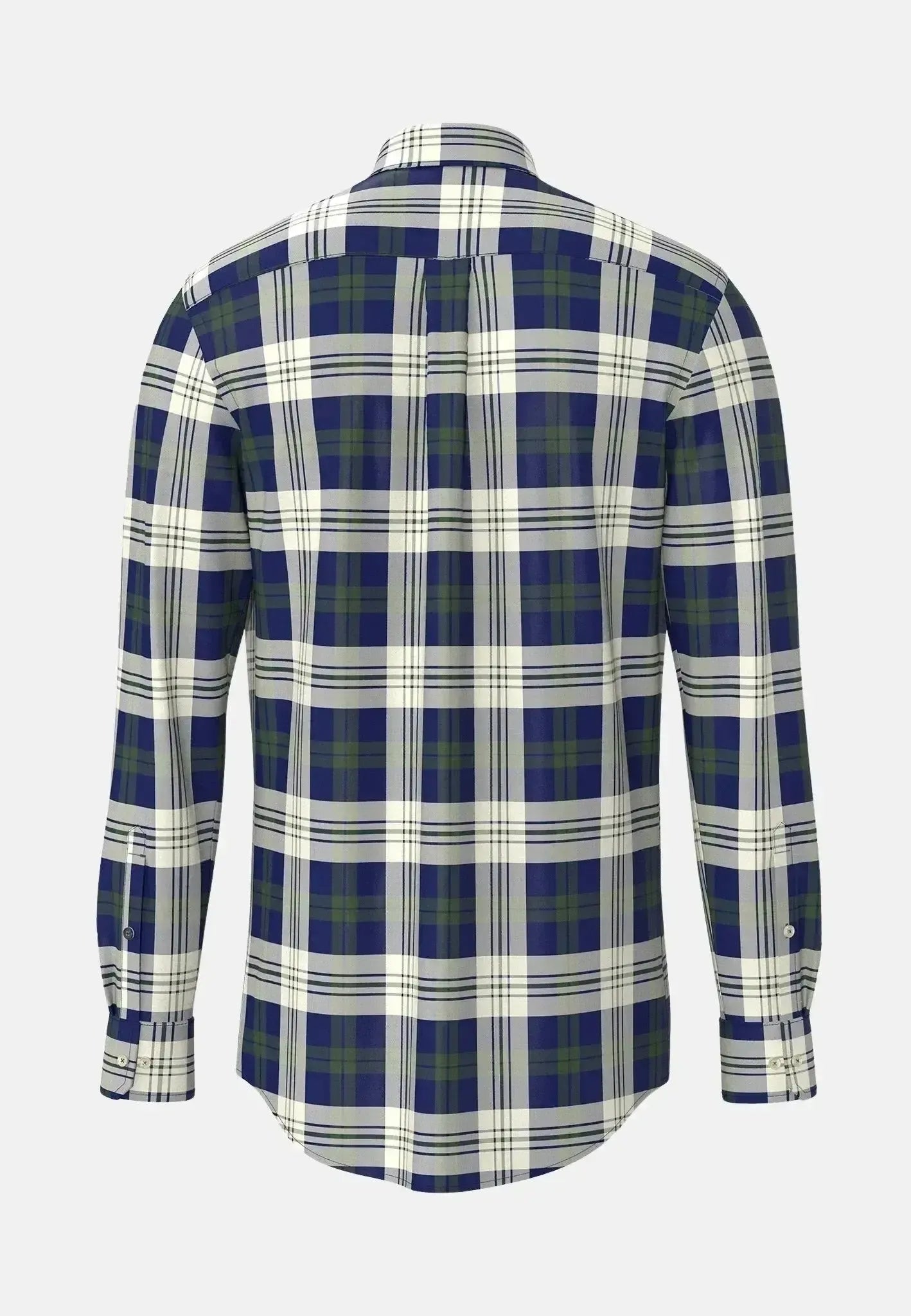 Fynch - Hatton Mens Washed Oxford Check Button Down Shirt Dark Leaf | Studio DOS