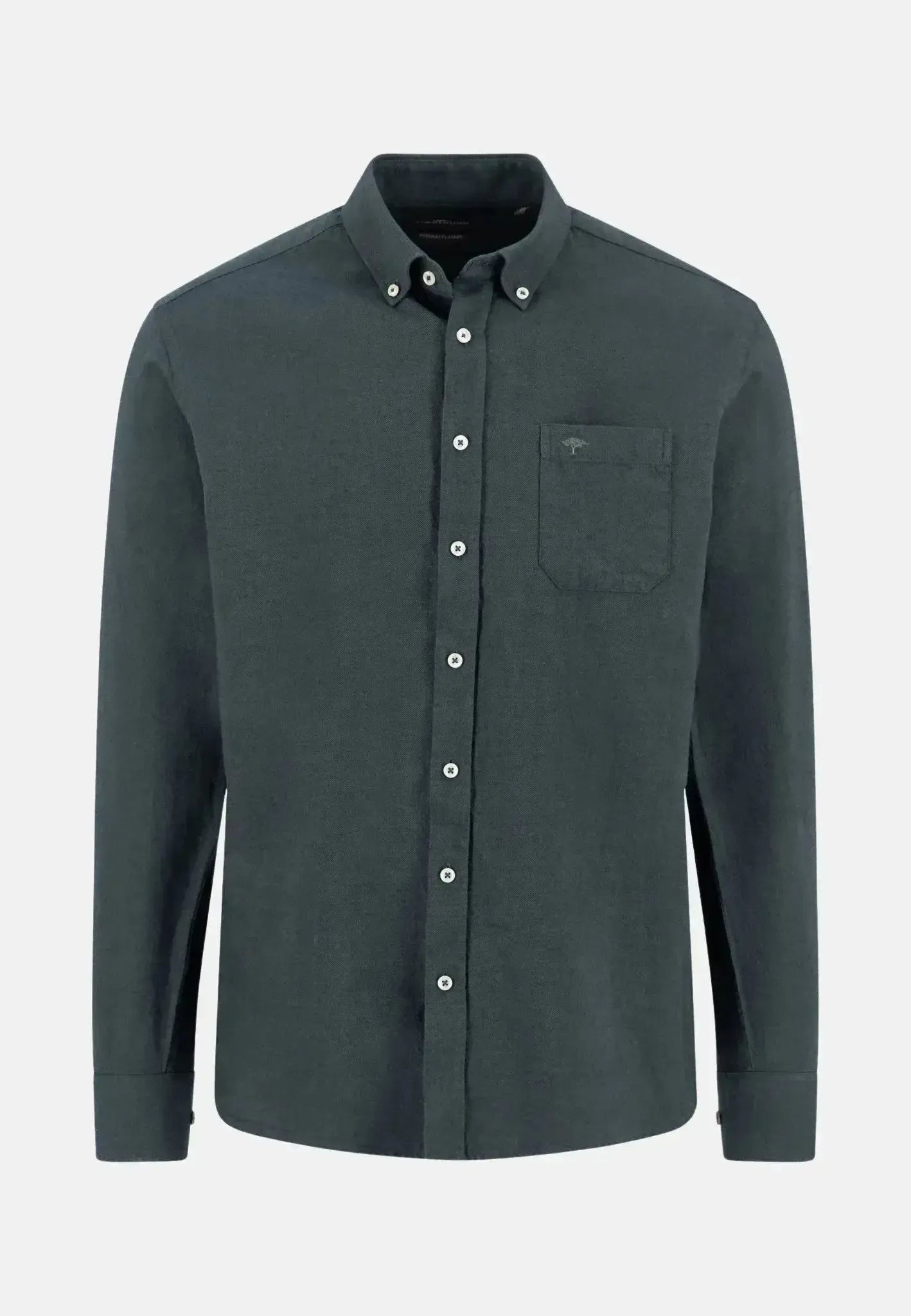 Fynch - Hatton Mens Winter Solid Button Down Shirt Dark Ivy | Studio DOS