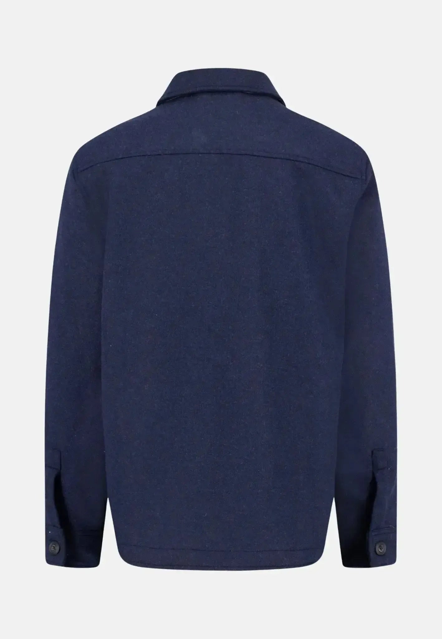 Fynch - Hatton Mens Wool Blend Melange Overshirt Dark Navy | Studio DOS