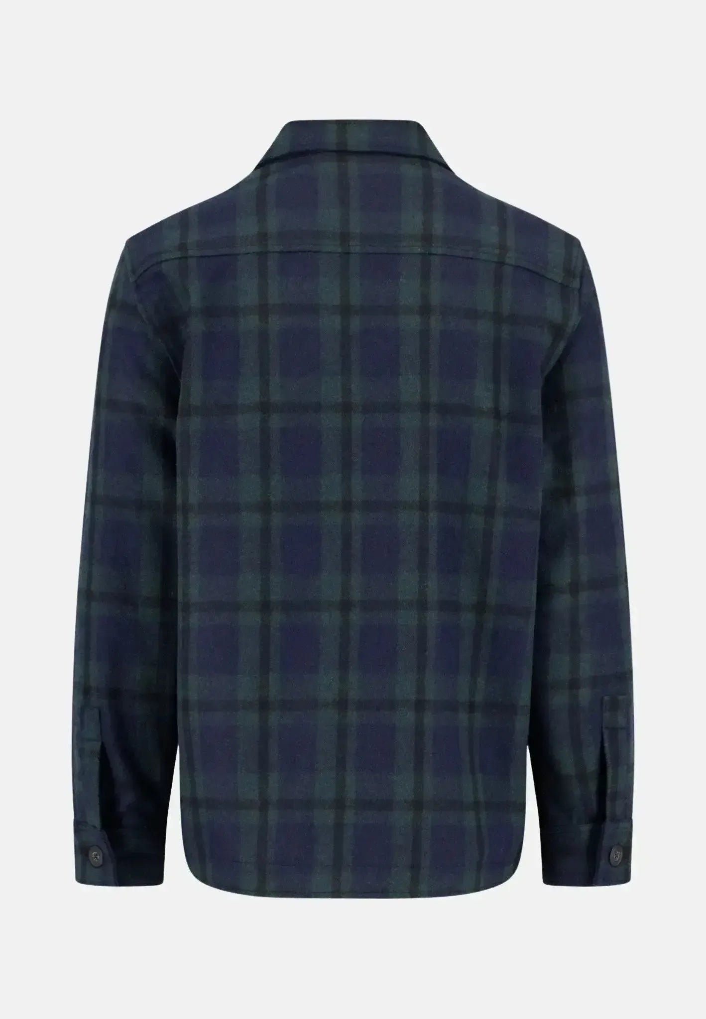 Fynch - Hatton Mens Wool Mix Checked Overshirt Dark Navy | Studio DOS