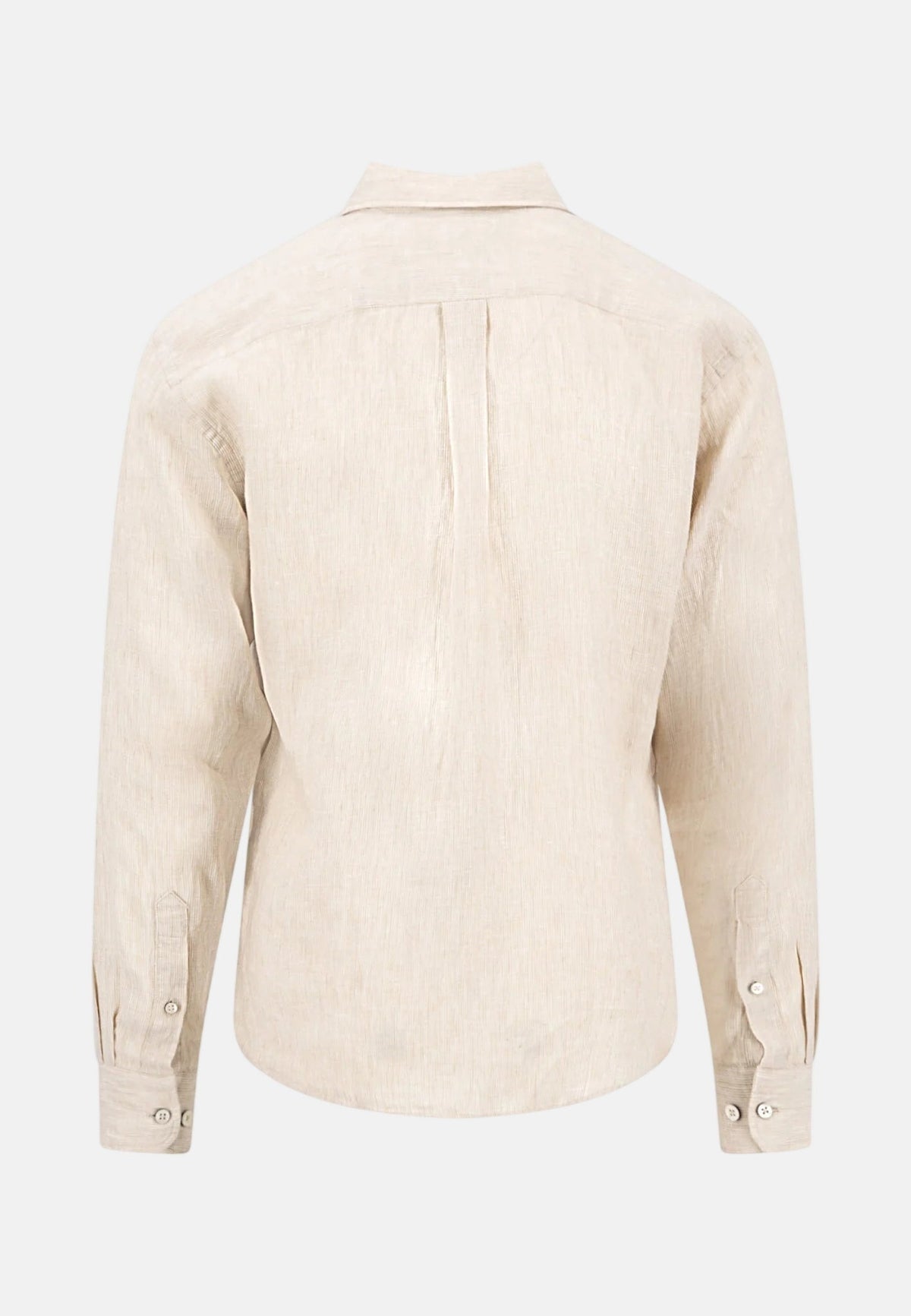 Fynch-Hatton Needle Stripe Linen Button Down Shirt Sand | Studio DOS