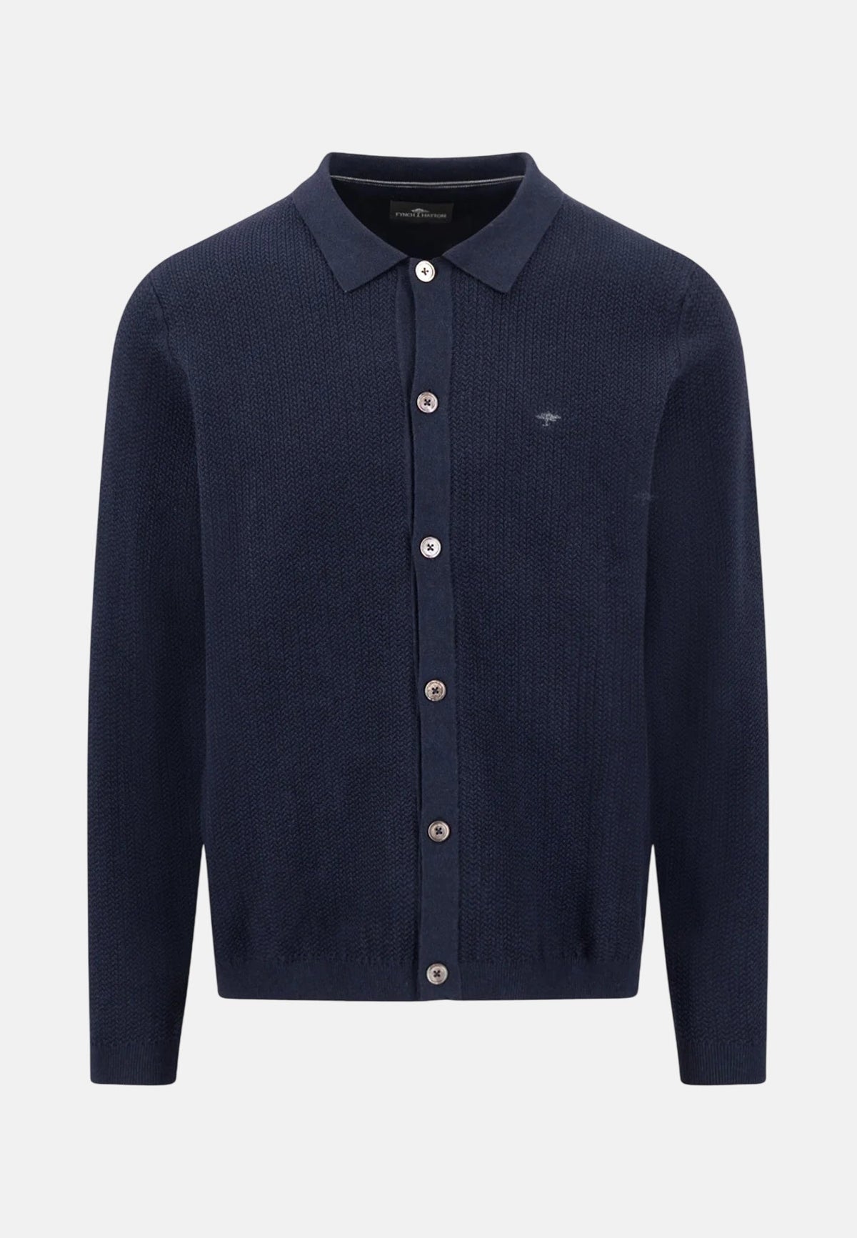 Fynch-Hatton Polo Collar Structured Cardigan Navy | Studio DOS