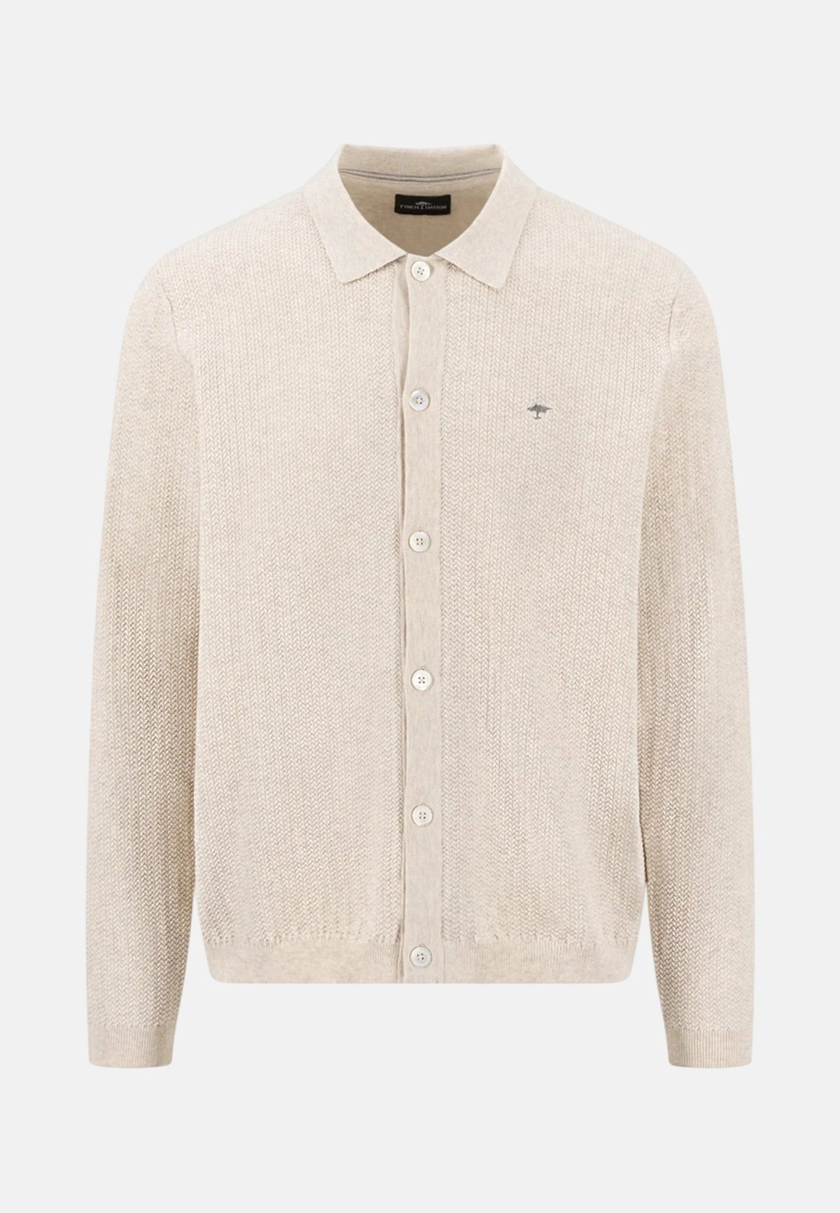 Fynch-Hatton Polo Collar Structured Cardigan New Off-White | Studio DOS