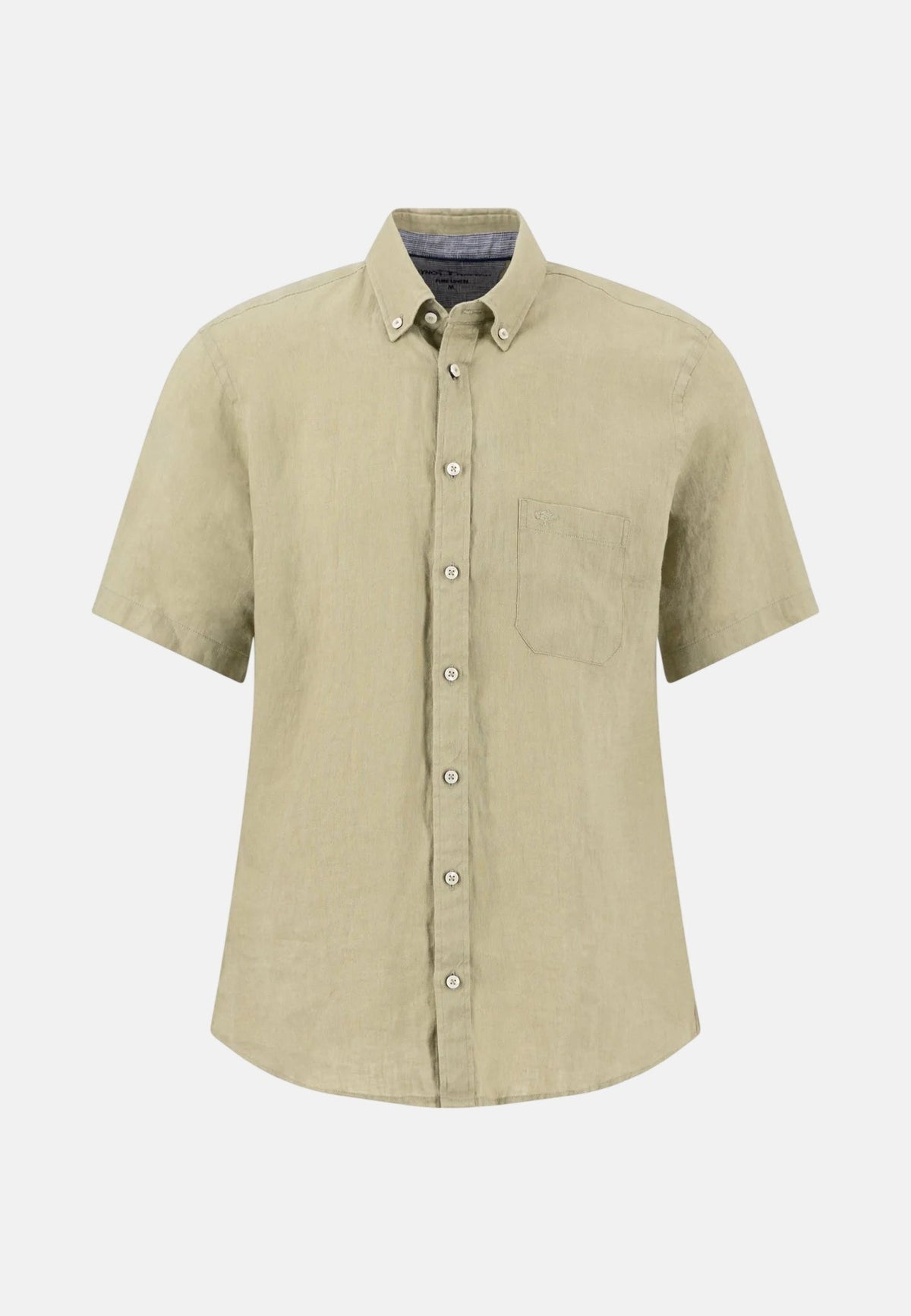 Fynch-Hatton Premium Linen Button Down Short Sleeved Shirt Pistachio | Studio DOS