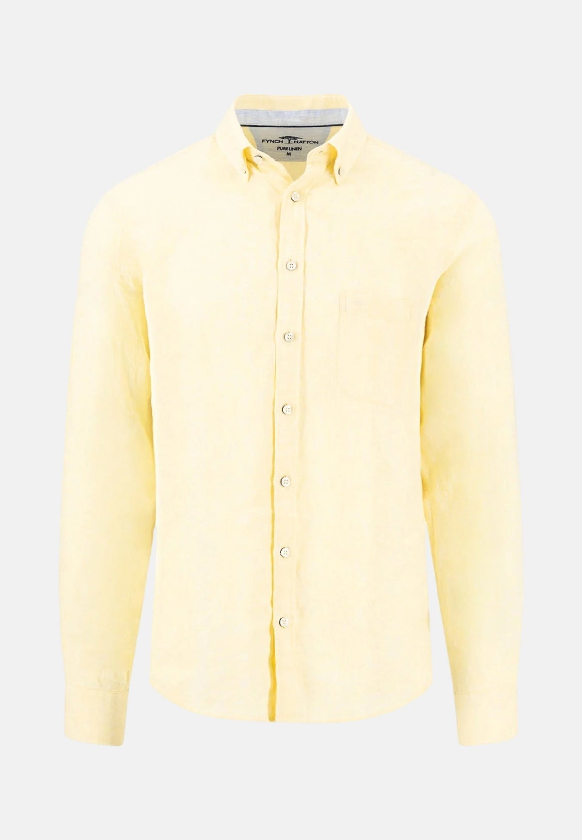 Fynch-Hatton Pure Linen Button Down Shirt Pale Yellow | Studio DOS
