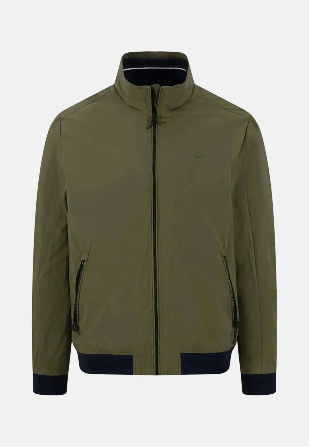 Fynch-Hatton Stand Collar Zipped Pocket Jacket Dark Khaki | Studio DOS