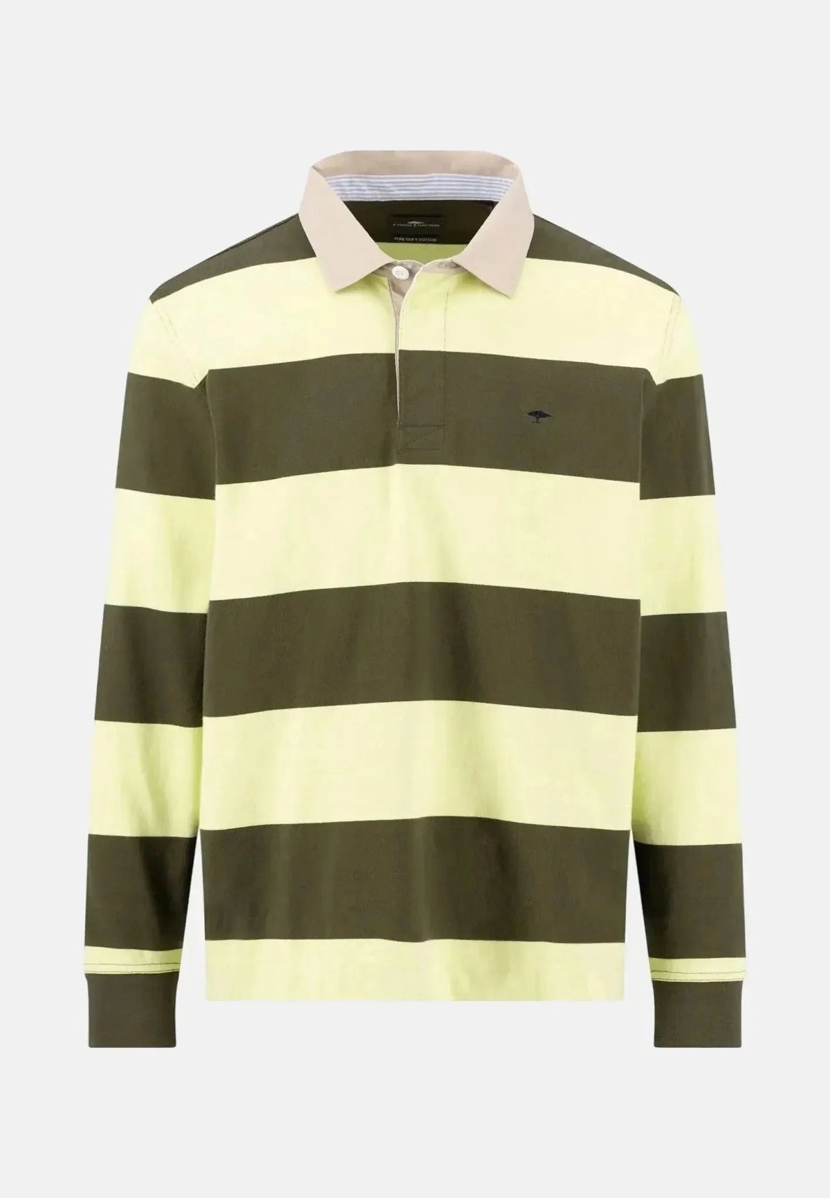 Fynch-Hatton Striped Rugby Shirt Dark Khaki | Studio DOS
