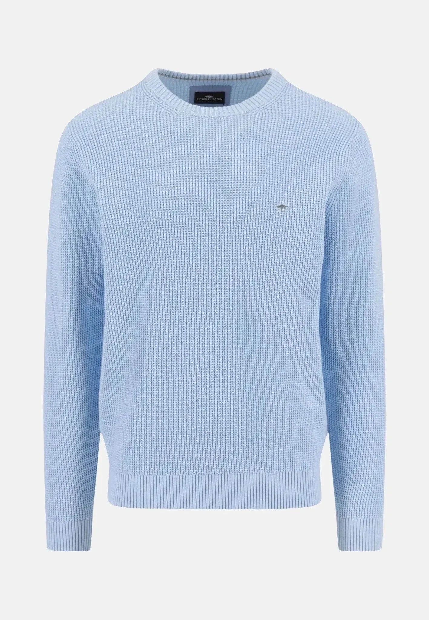 Fynch-Hatton Structured Cotton Crewneck Knit New Breeze | Studio DOS