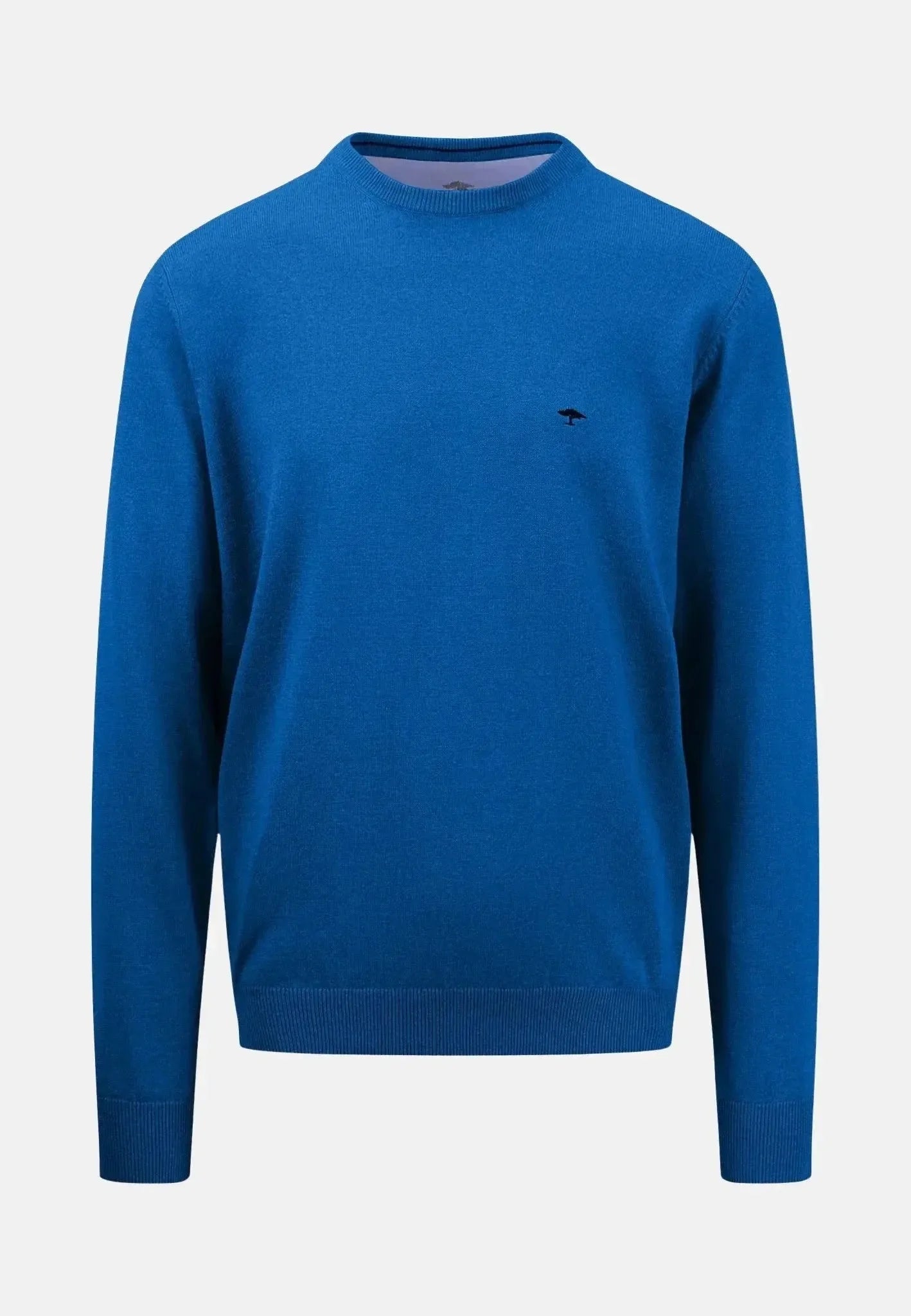 Fynch - Hatton Superfine Cotton Crewneck Knit Strong Blue | Studio DOS