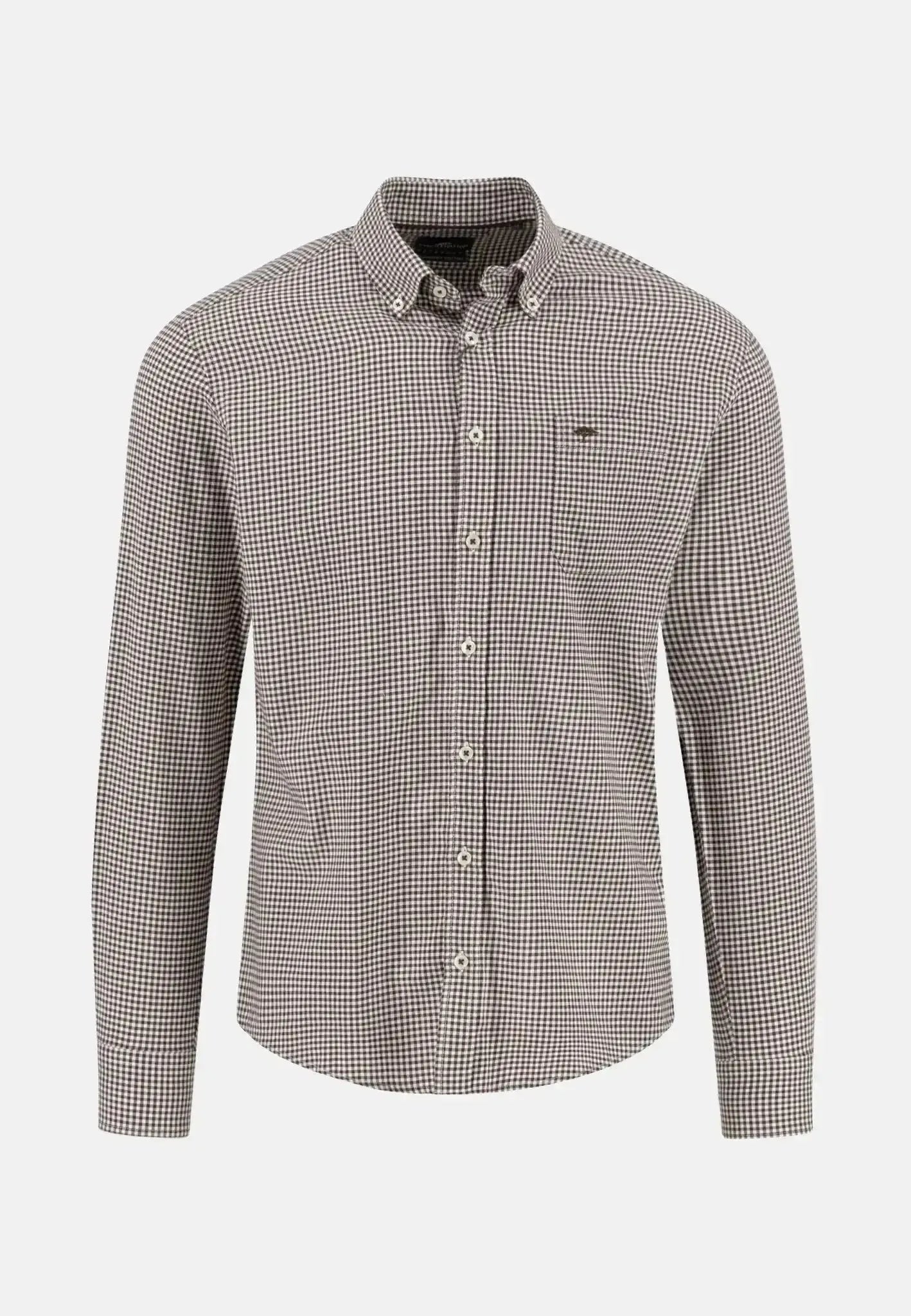 Fynch - Hatton Vichy Check Flannel Shirt Dark Chocolate | Studio DOS