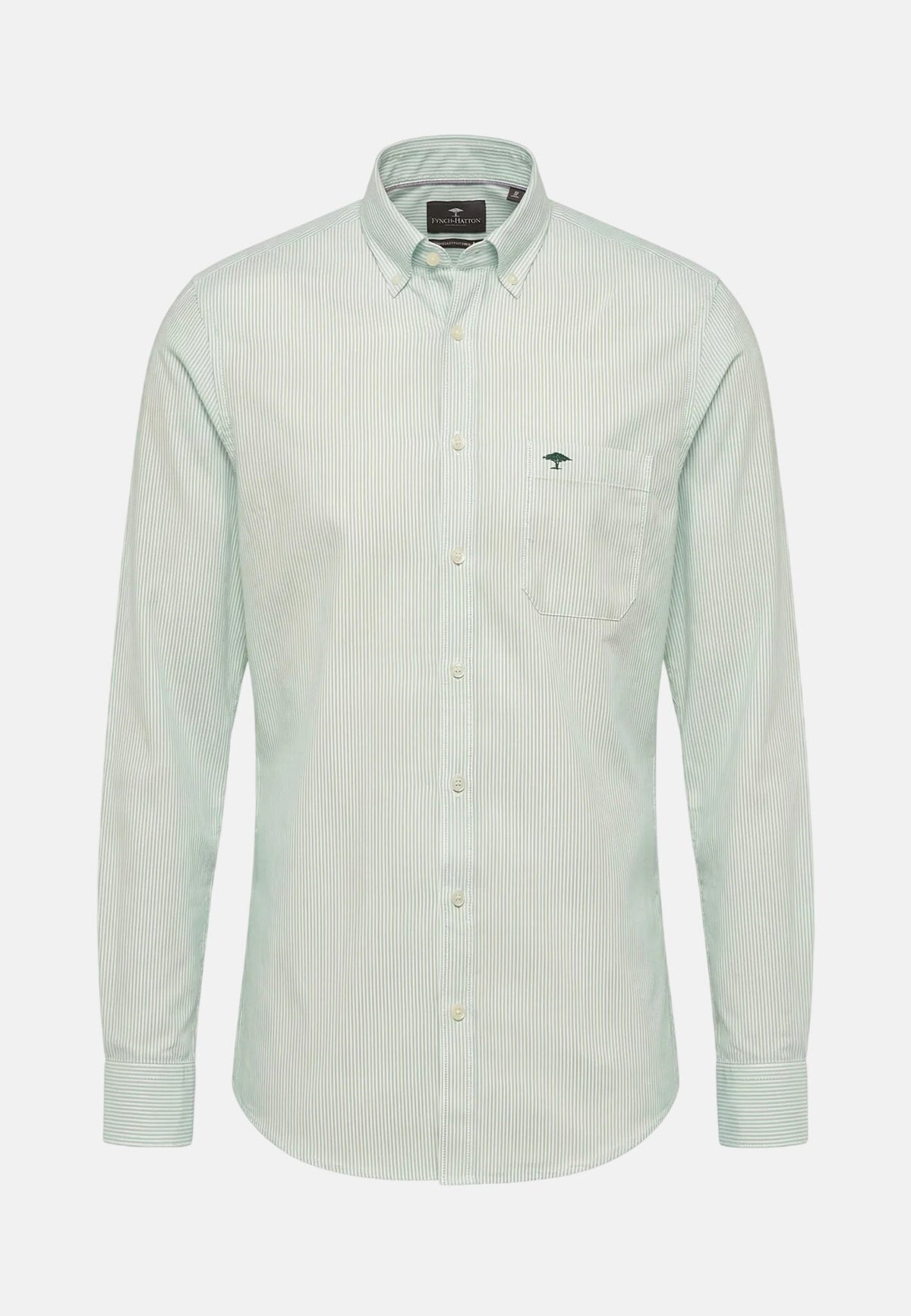 Fynch-Hatton Washed Oxford Bengal Stripe Button Down Shirt Mint | Studio DOS
