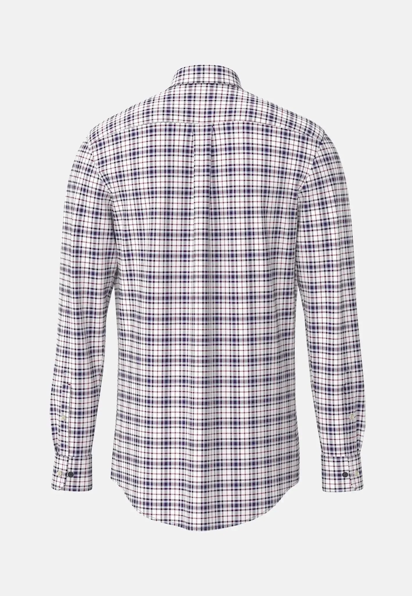 Fynch-Hatton Washed Oxford Check Shirt Aubergine | Studio DOS
