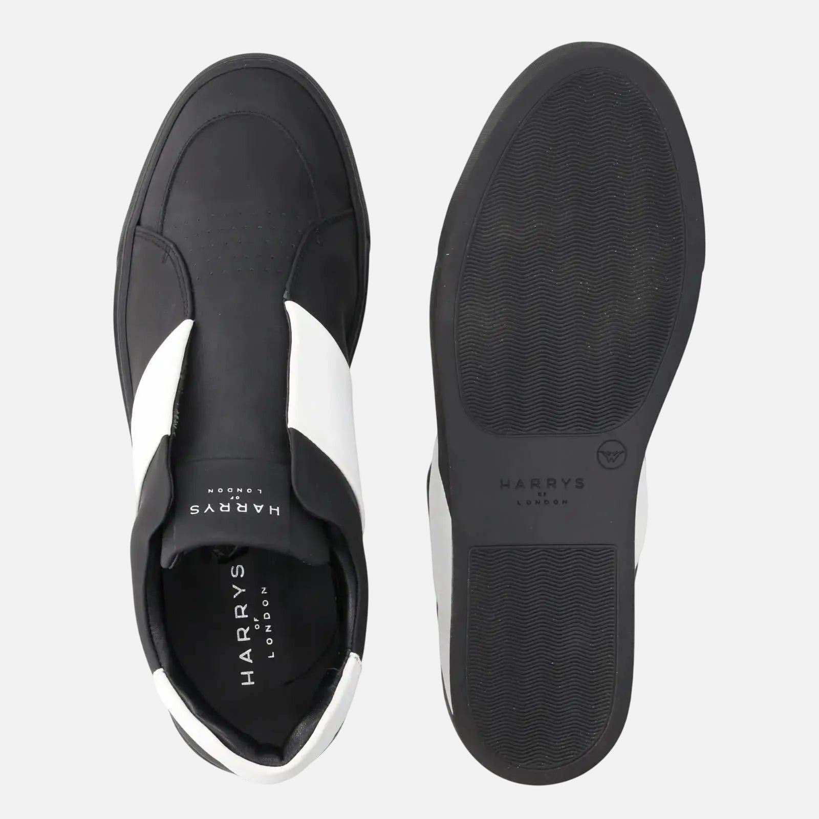 Harrys Of London Bolt 2 Tech Leather Trainer Black White | Studio DOS