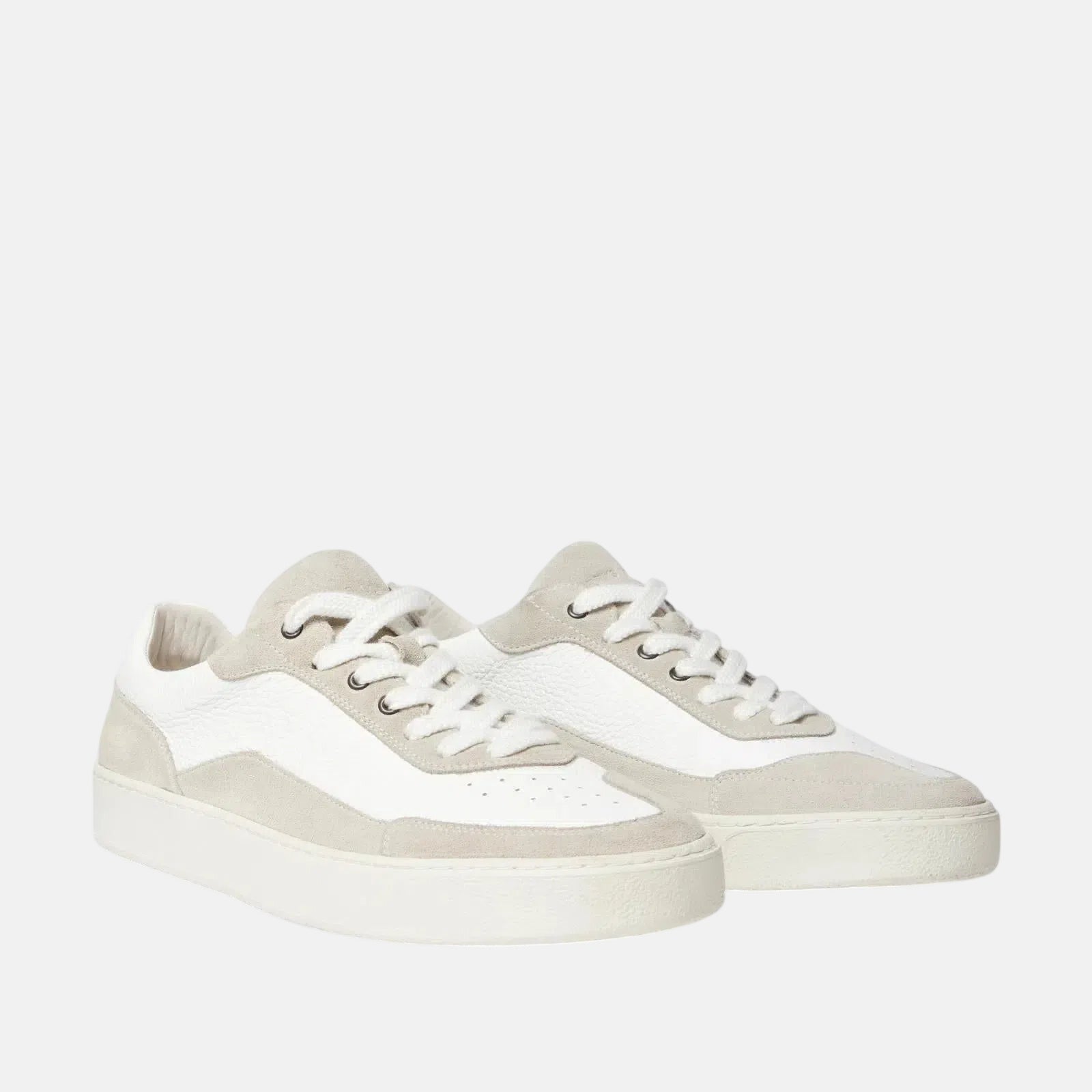 Harrys Of London Finch Suede Soft Milled Calf Trainer White | Studio DOS