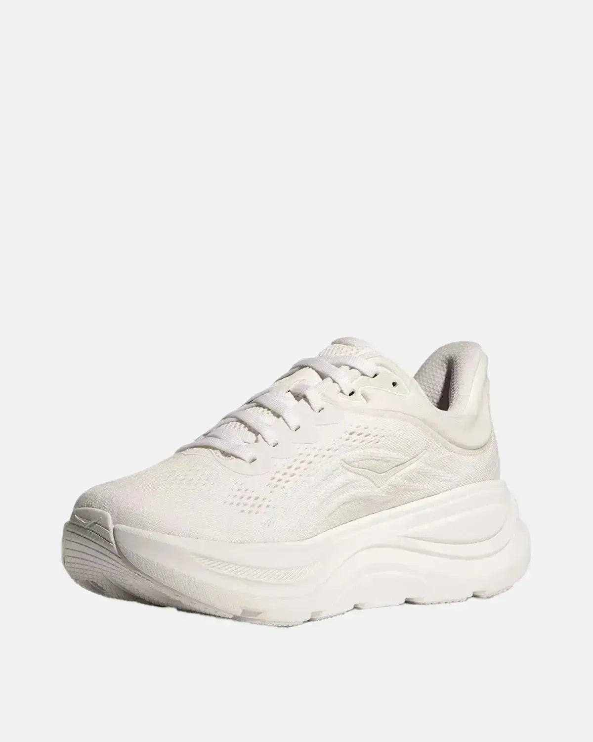 HOKA MENS BONDI 9 TRAINERS WHITE WHITE | Studio DOS