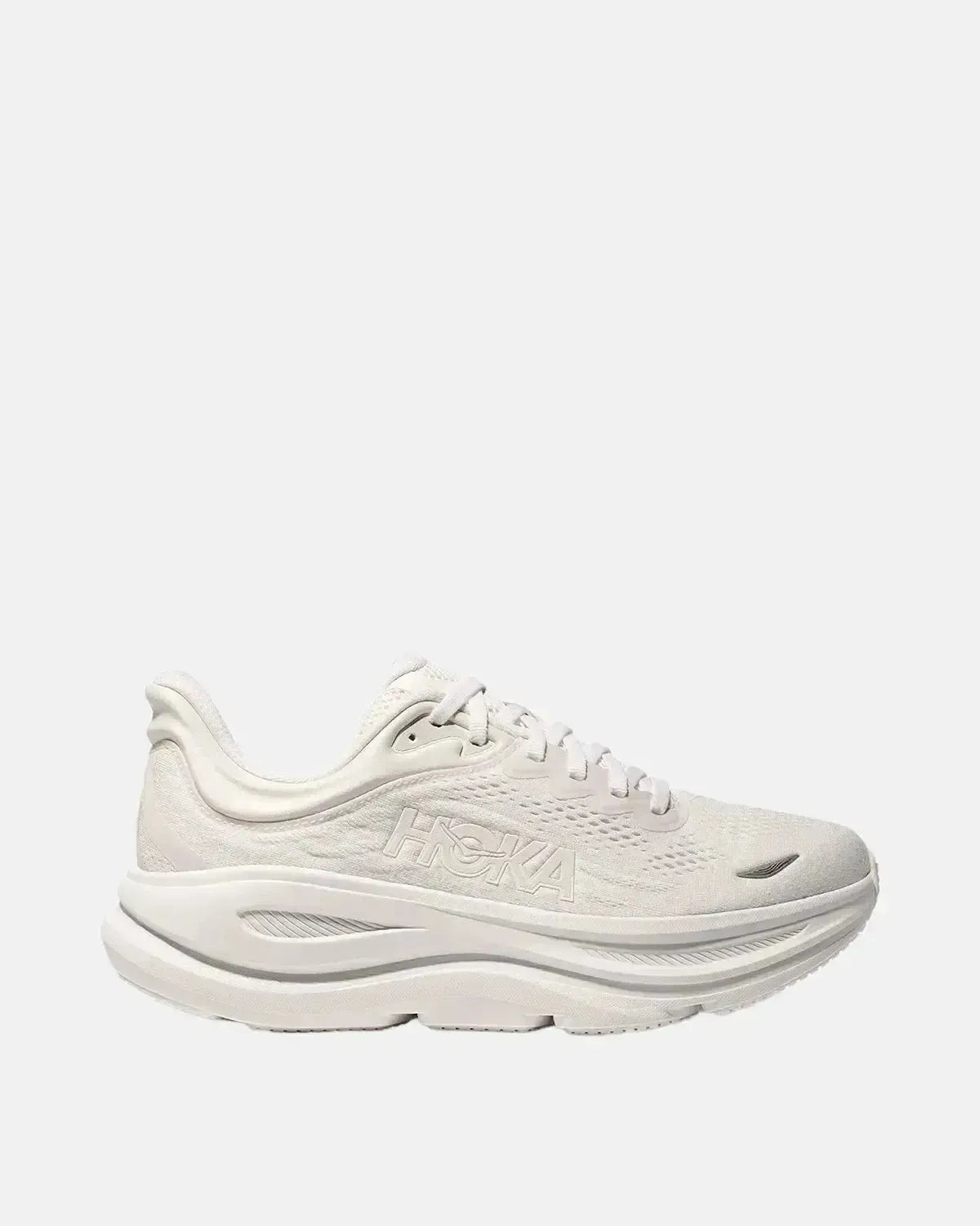 HOKA MENS BONDI 9 TRAINERS WHITE WHITE | Studio DOS