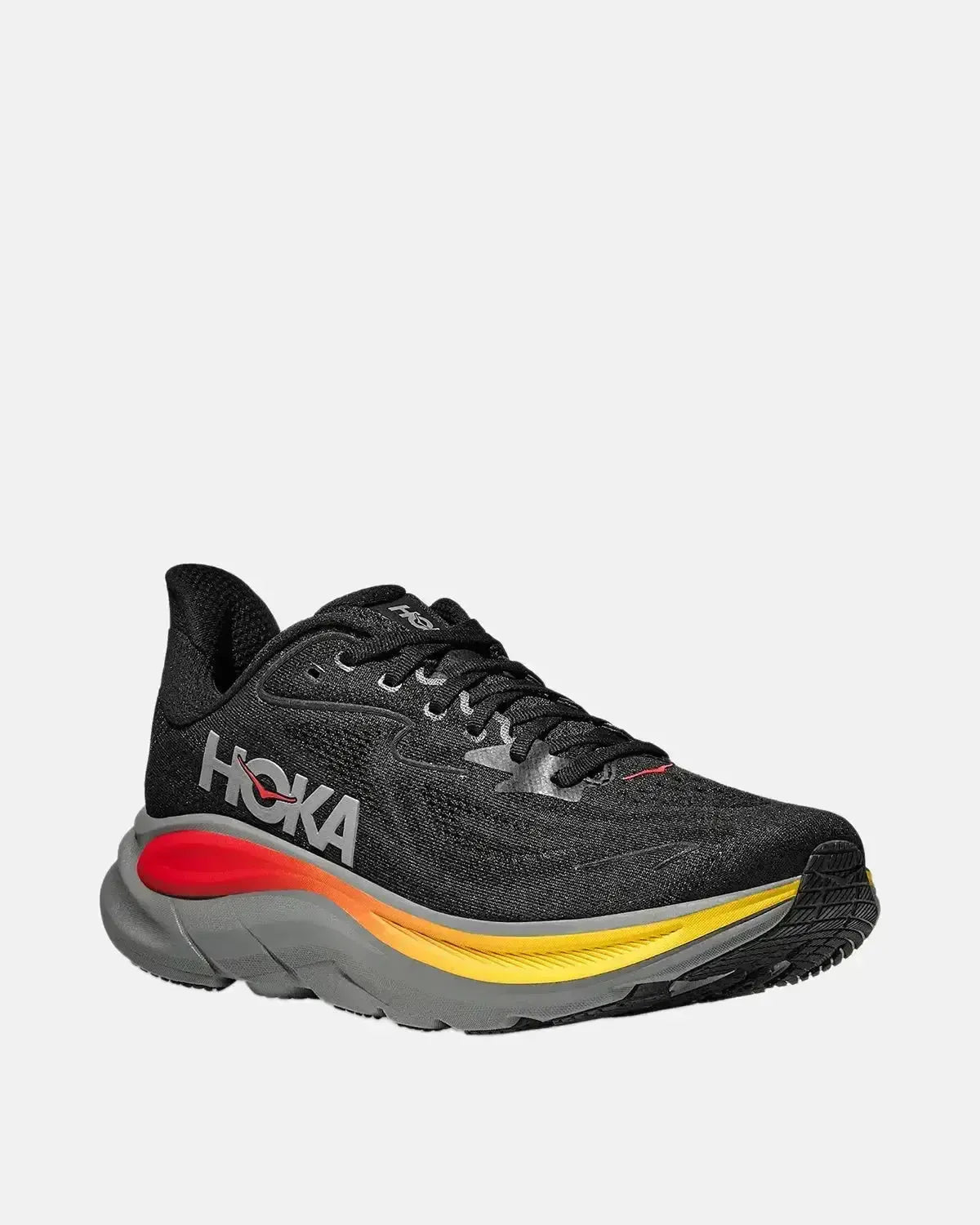 HOKA MENS CLIFTON 10 TRAINERS BLACK GALACTIC GREY | Studio DOS