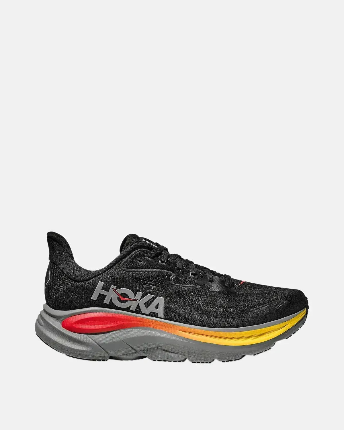 HOKA MENS CLIFTON 10 TRAINERS BLACK GALACTIC GREY | Studio DOS