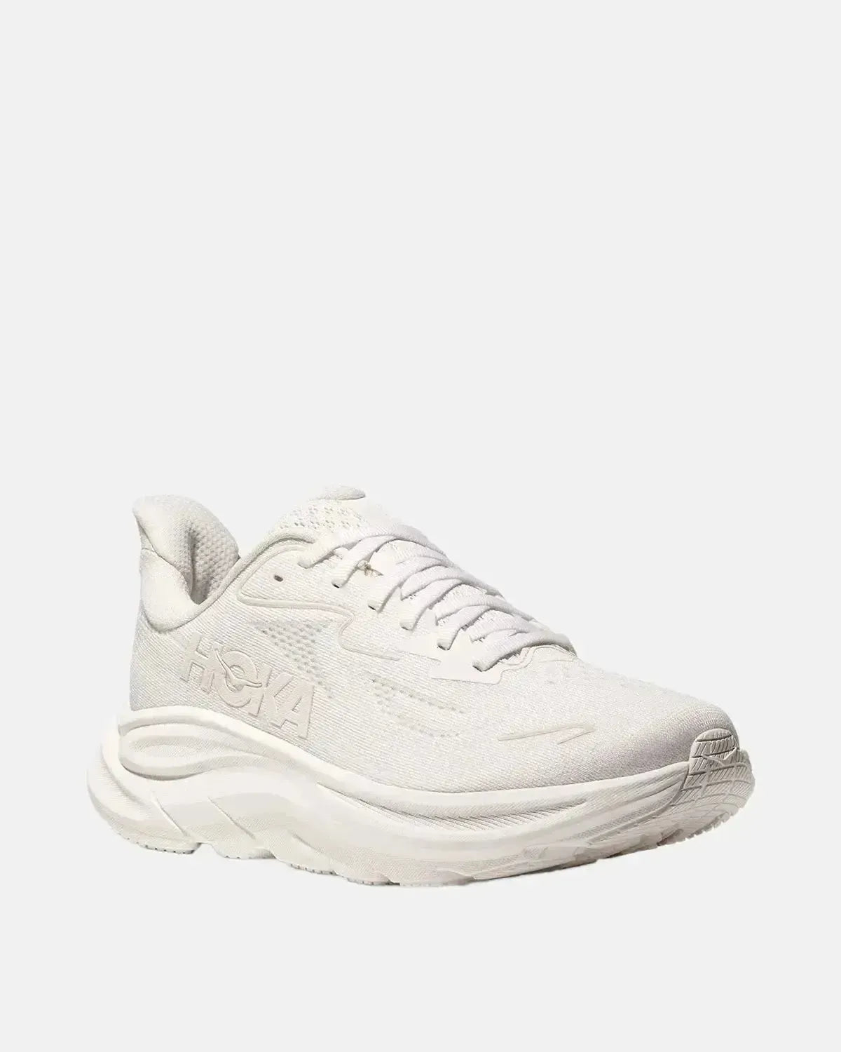 HOKA MENS CLIFTON 10 TRAINERS WHITE WHITE | Studio DOS