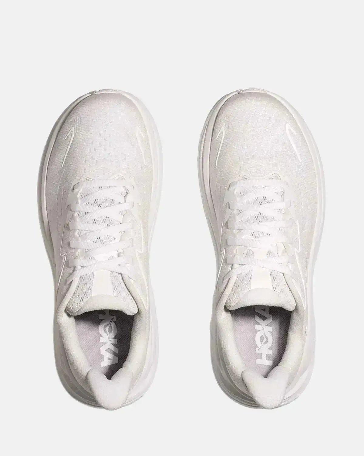 HOKA MENS CLIFTON 10 TRAINERS WHITE WHITE | Studio DOS