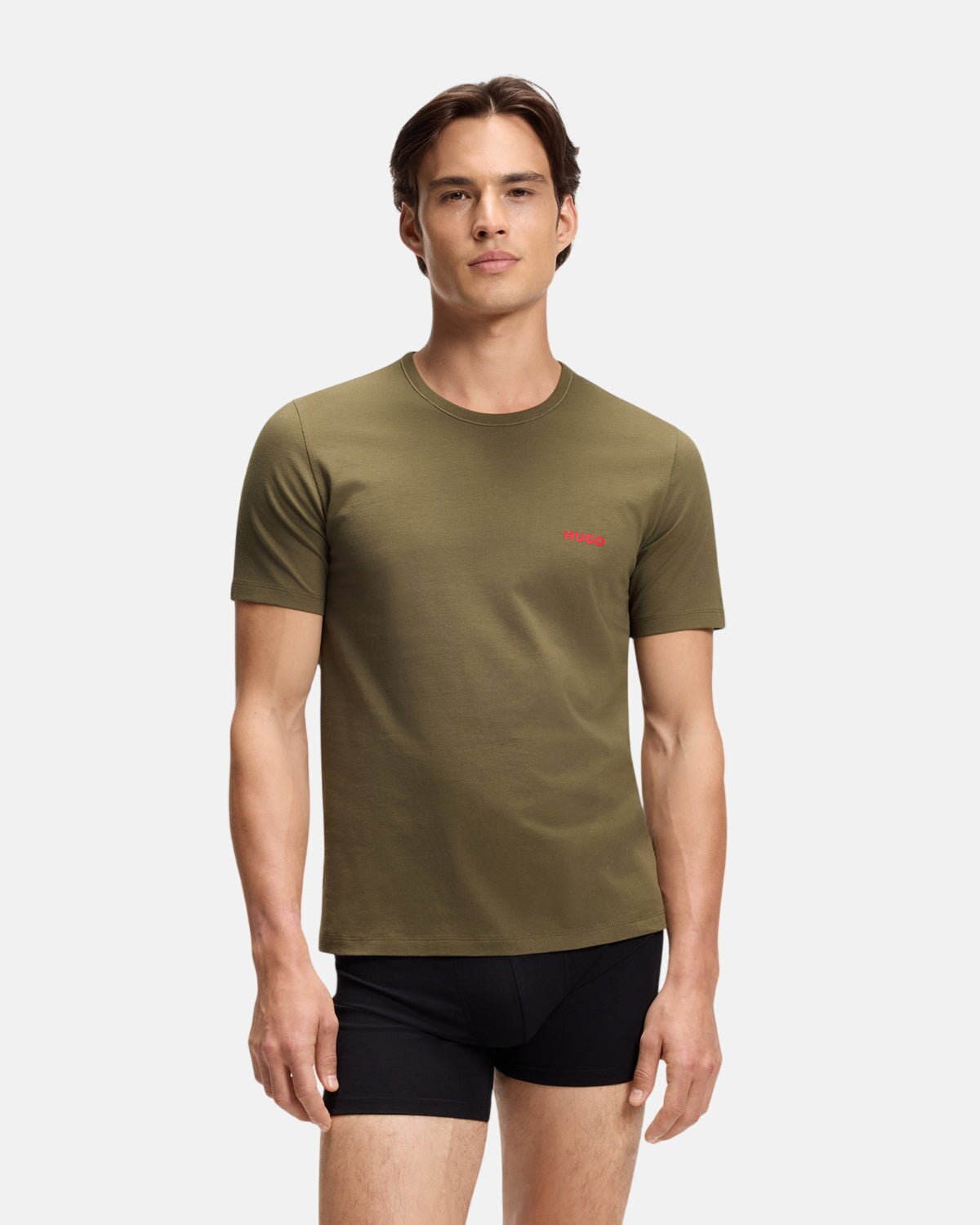 HUGO 3-PACK COTTON T-SHIRTS BLACK GREY GREEN | Studio DOS
