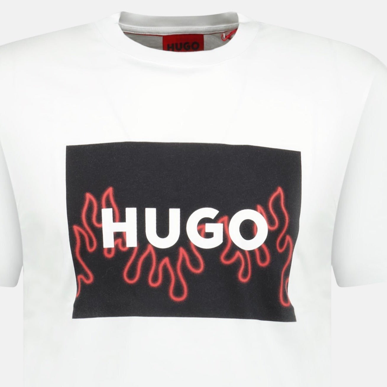 HUGO Flame Logo T-Shirt White | Studio DOS