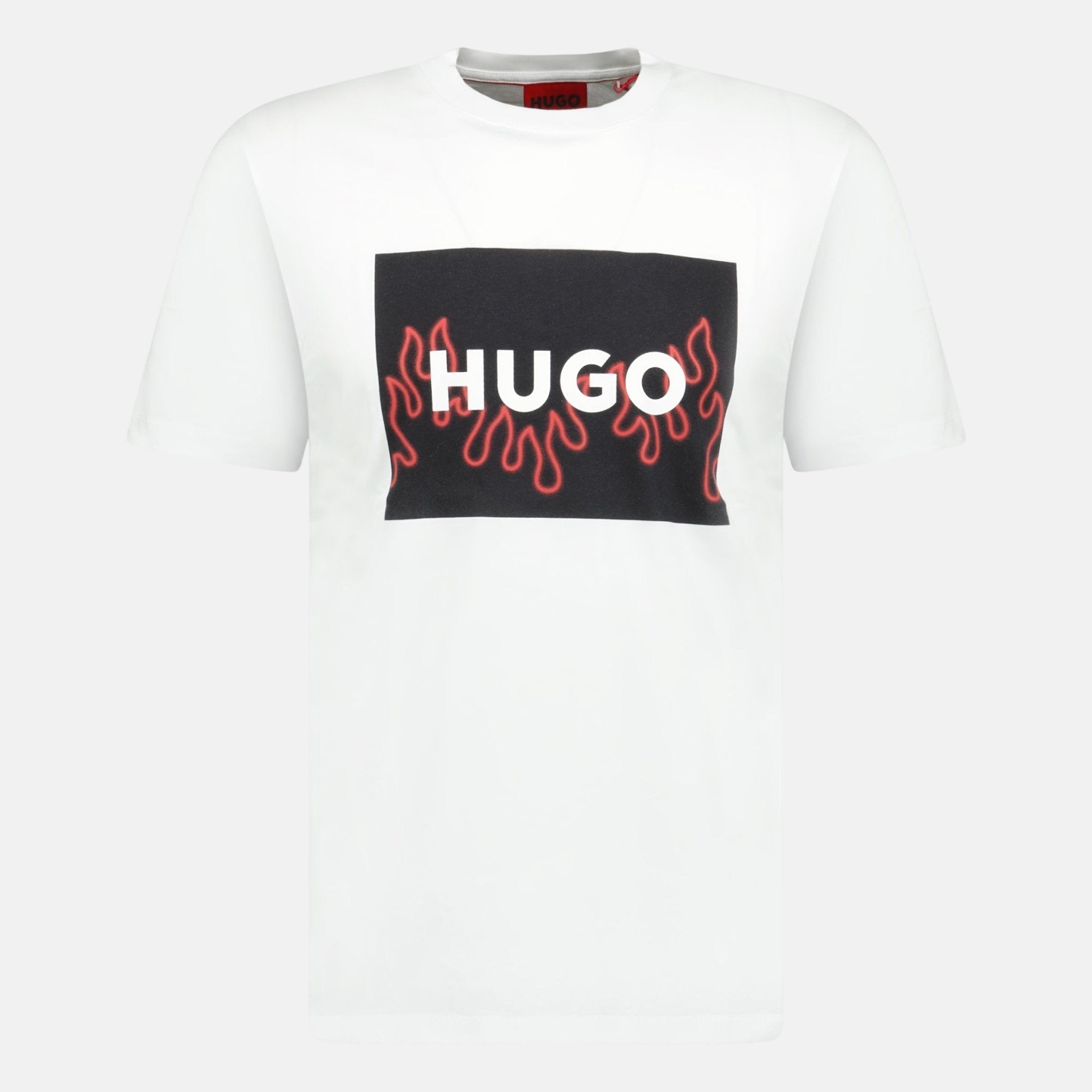 HUGO Flame Logo T-Shirt White | Studio DOS