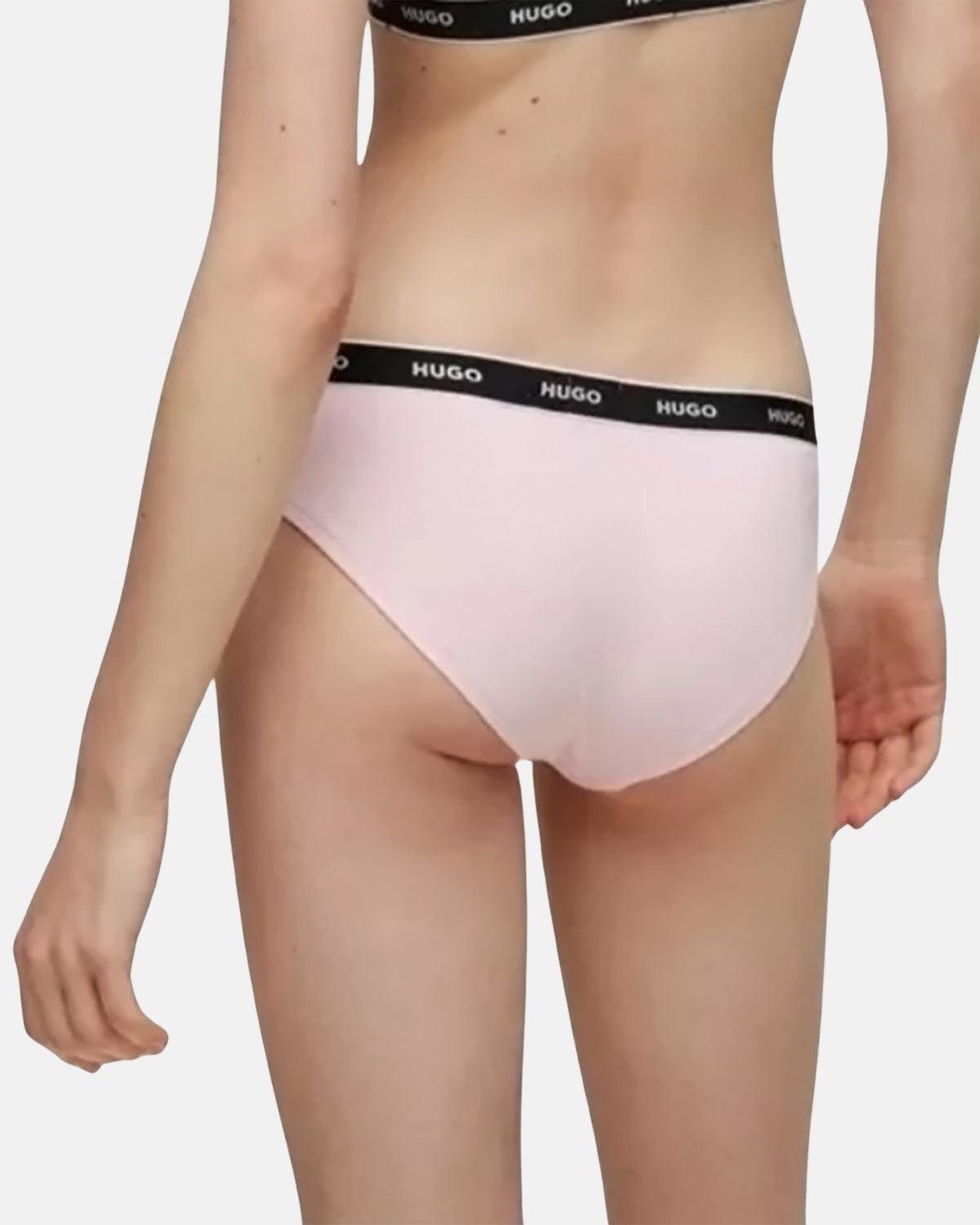 HUGO WOMENS 3 PACK BRIEFS BURGUNDY PINK RED | Studio DOS