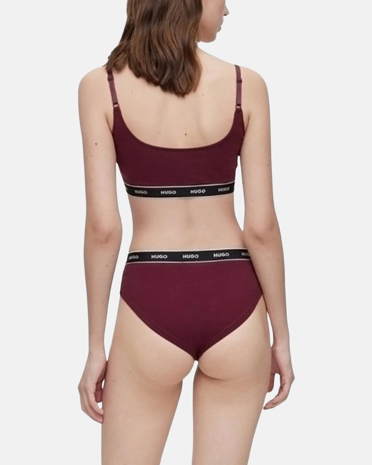 HUGO WOMENS 3 PACK BRIEFS BURGUNDY PINK RED | Studio DOS