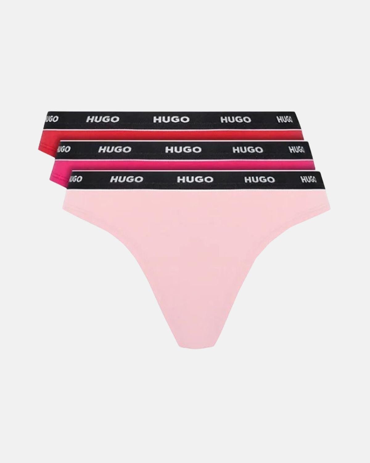 HUGO WOMENS 3 PACK BRIEFS RED PINK ROSE | Studio DOS