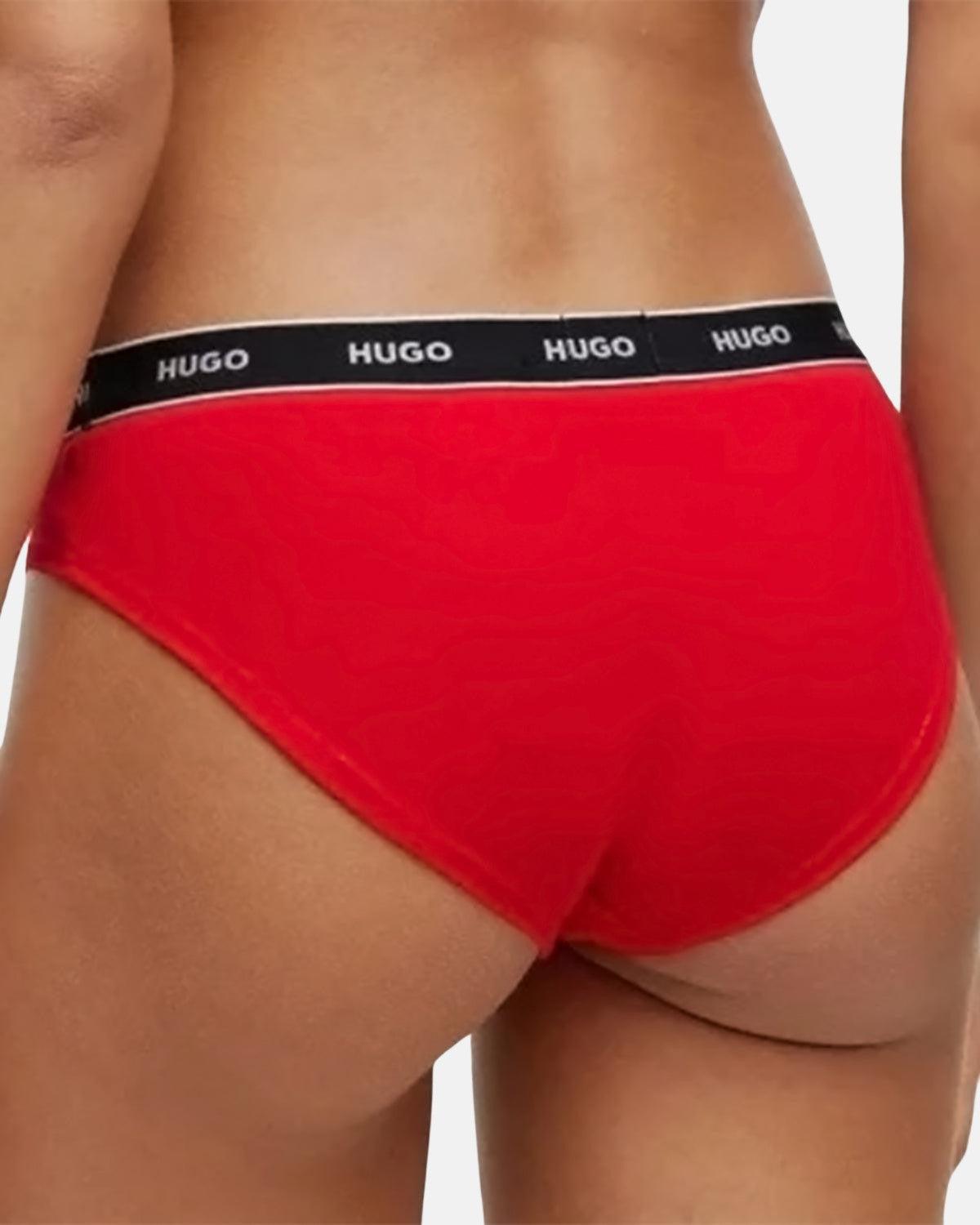 HUGO WOMENS 3 PACK BRIEFS RED PINK ROSE | Studio DOS