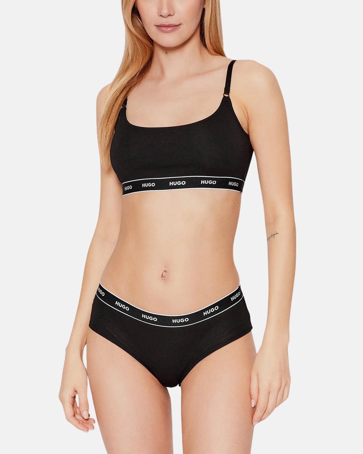 HUGO WOMENS 3 PACK HIPSTER BRIEFS BLACK | Studio DOS
