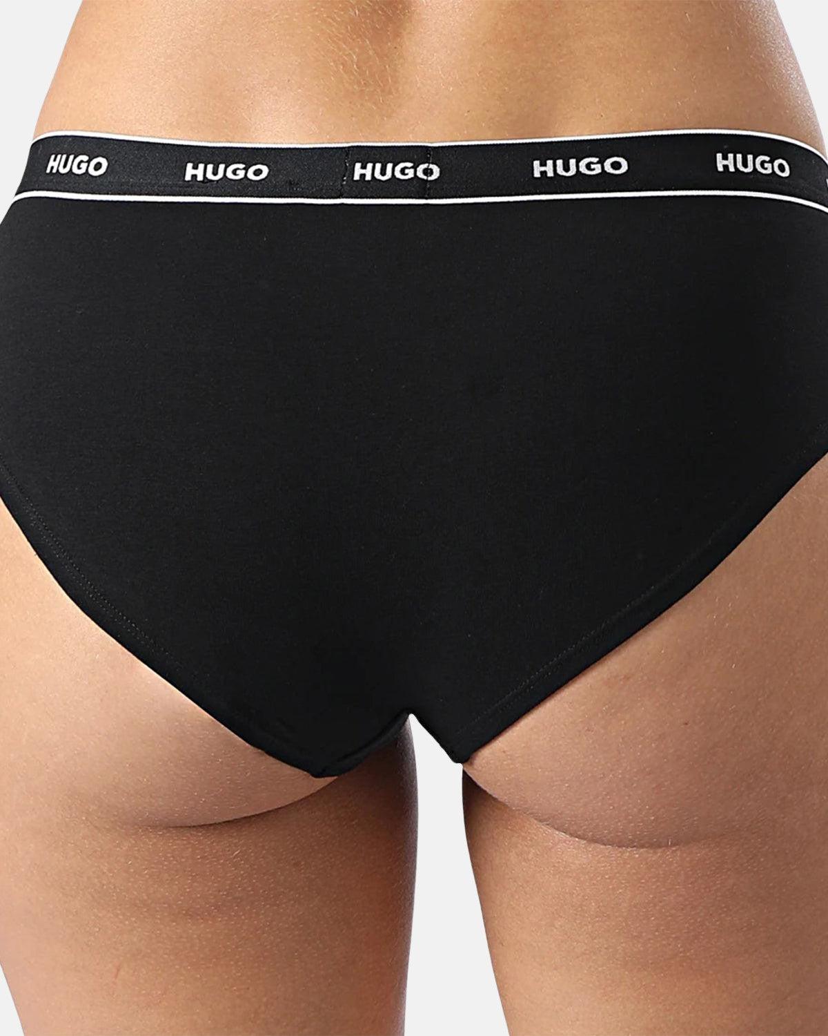 HUGO WOMENS 3 PACK HIPSTER BRIEFS NAVY BLACK BLUE | Studio DOS