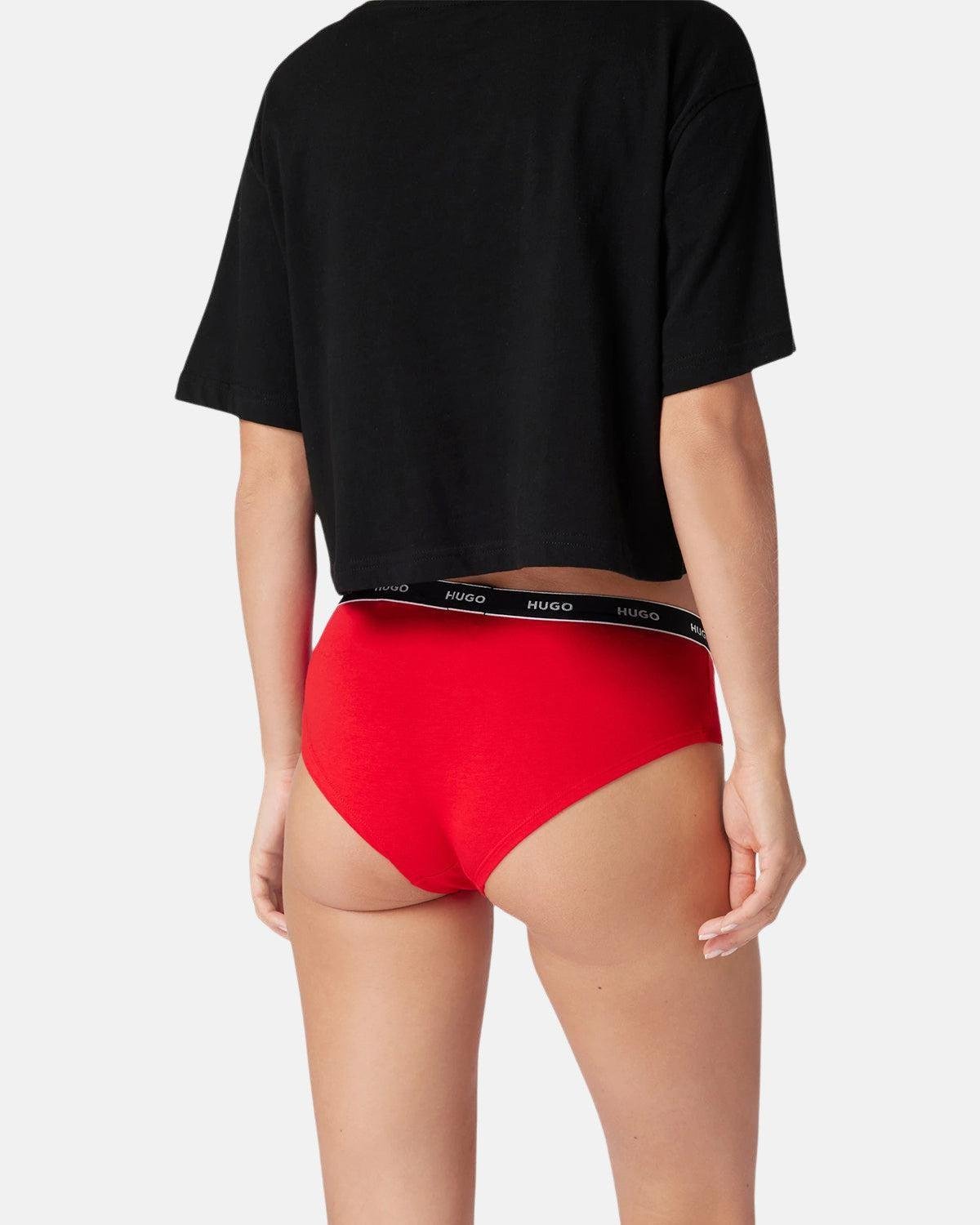 HUGO WOMENS 3 PACK HIPSTER BRIEFS RED PINK ROSE | Studio DOS