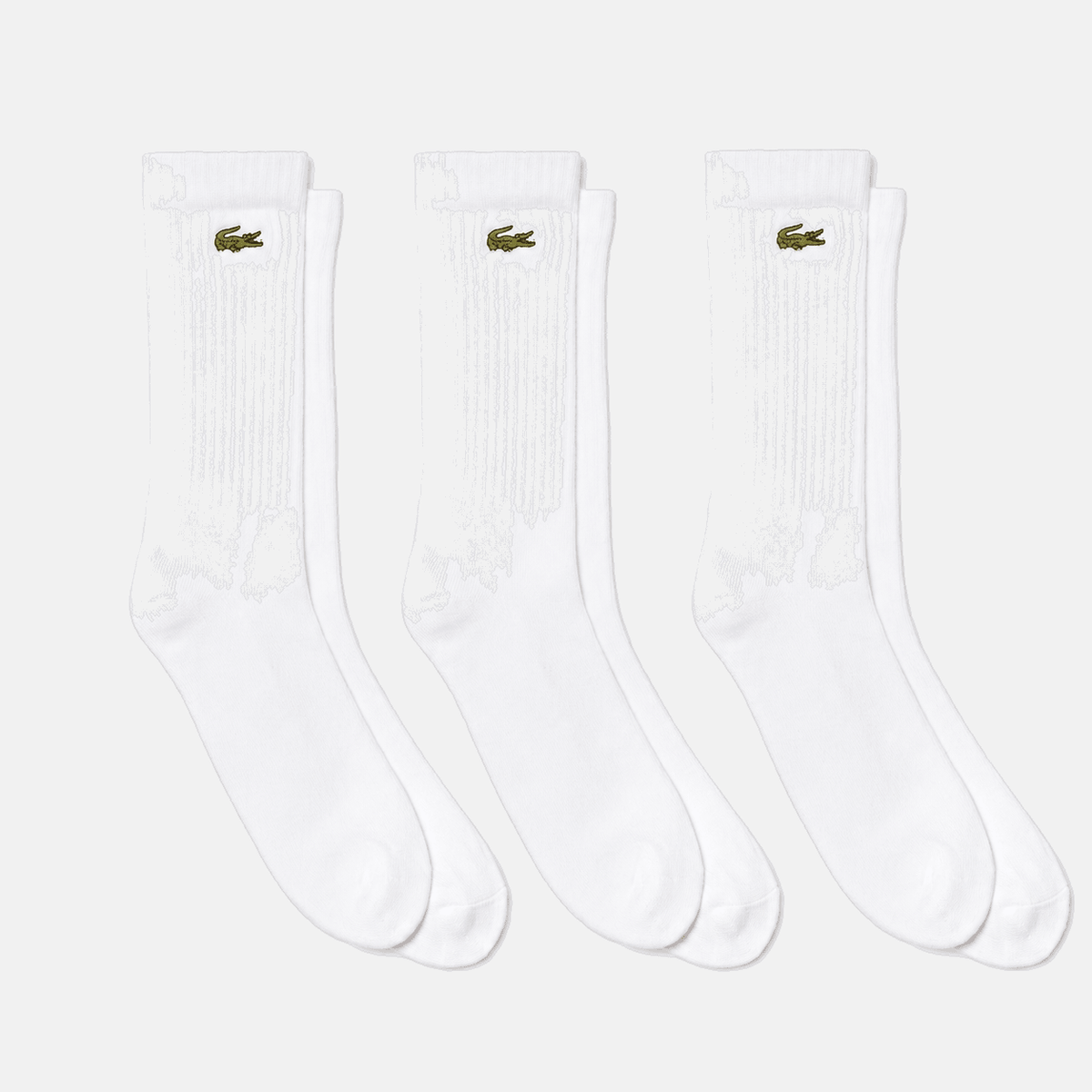 Lacoste Sport 3 Pack High Cut Socks White/White/White | Studio DOS